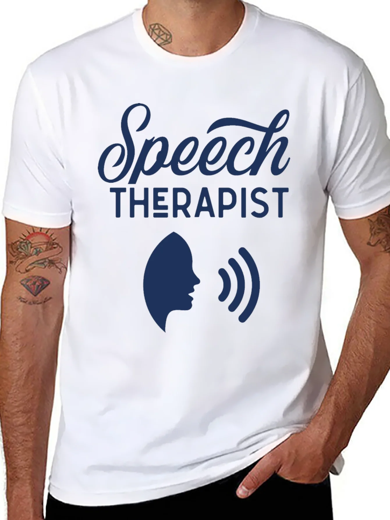 Speech Therapist Graphic Tee - Black Cotton Blend