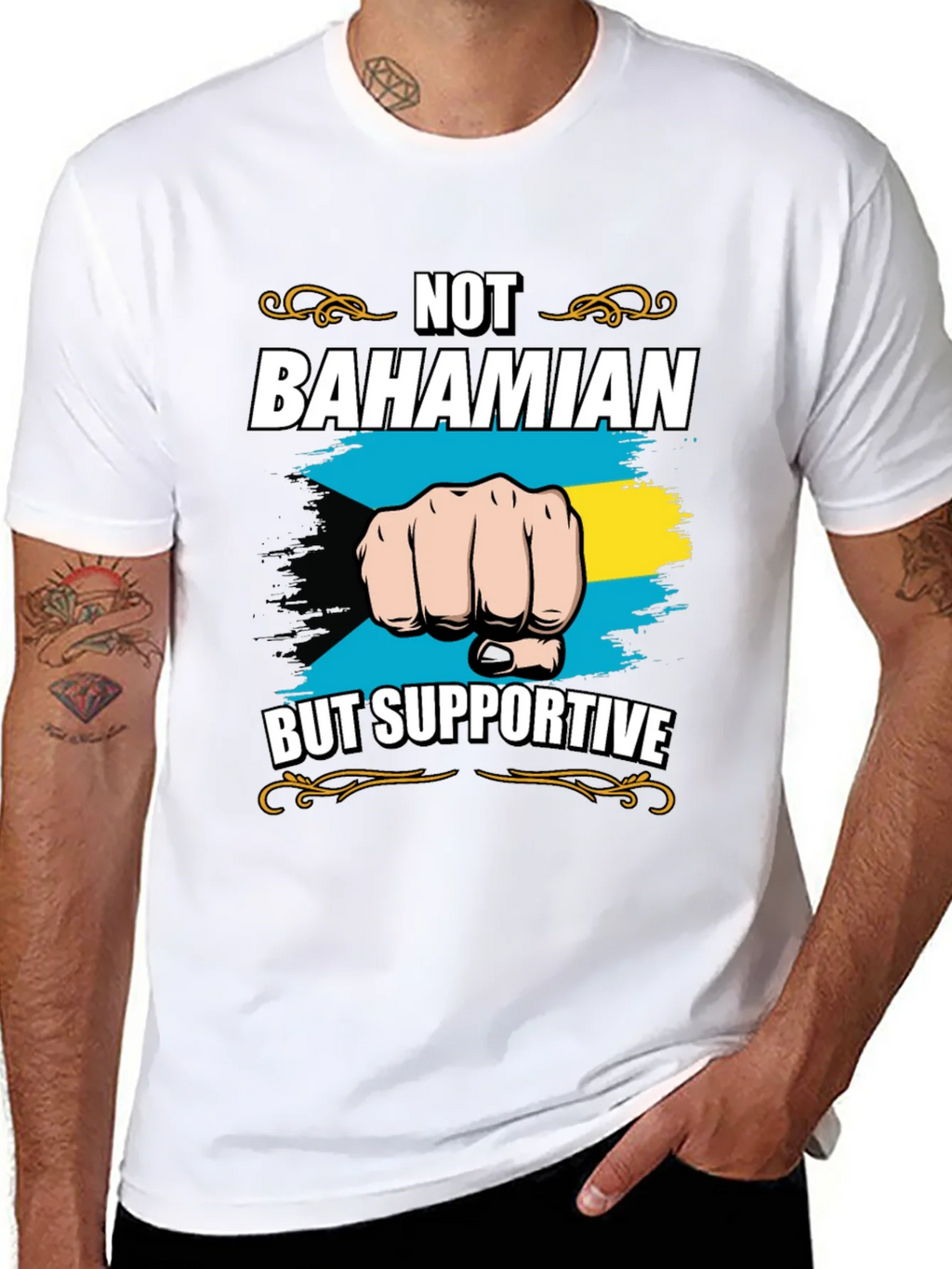 Not Bahamian But Supportive Graphic Tee