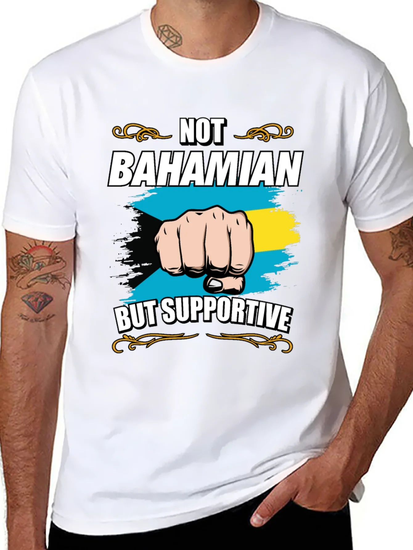 Not Bahamian But Supportive Graphic Tee