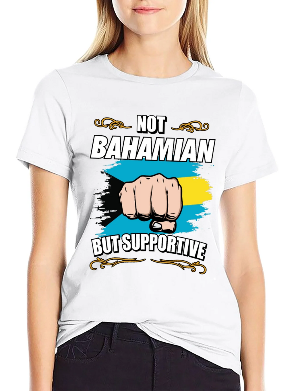 Not Bahamian But Supportive Graphic Tee