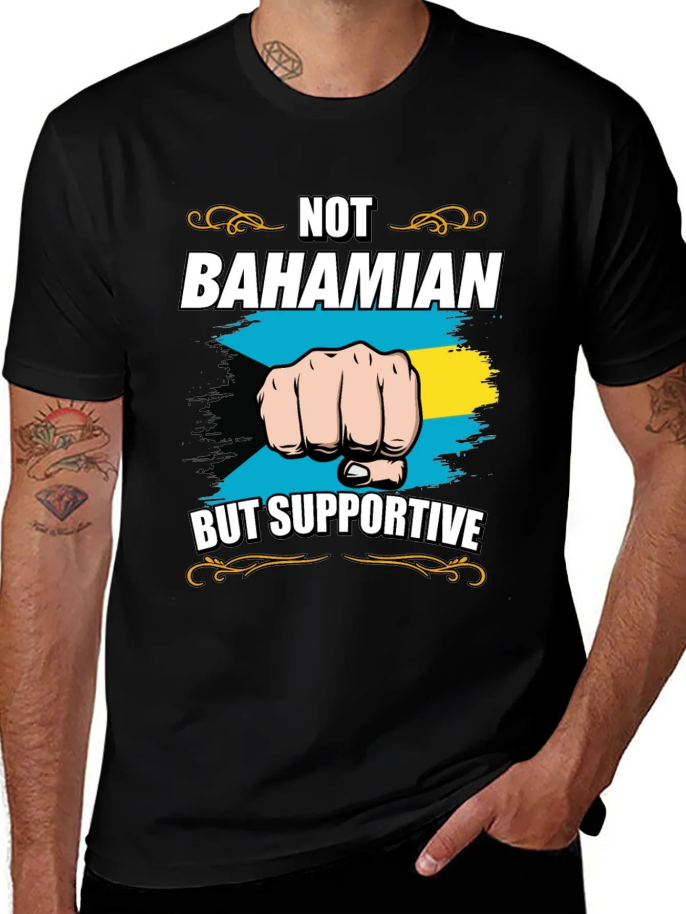 Not Bahamian But Supportive Graphic Tee