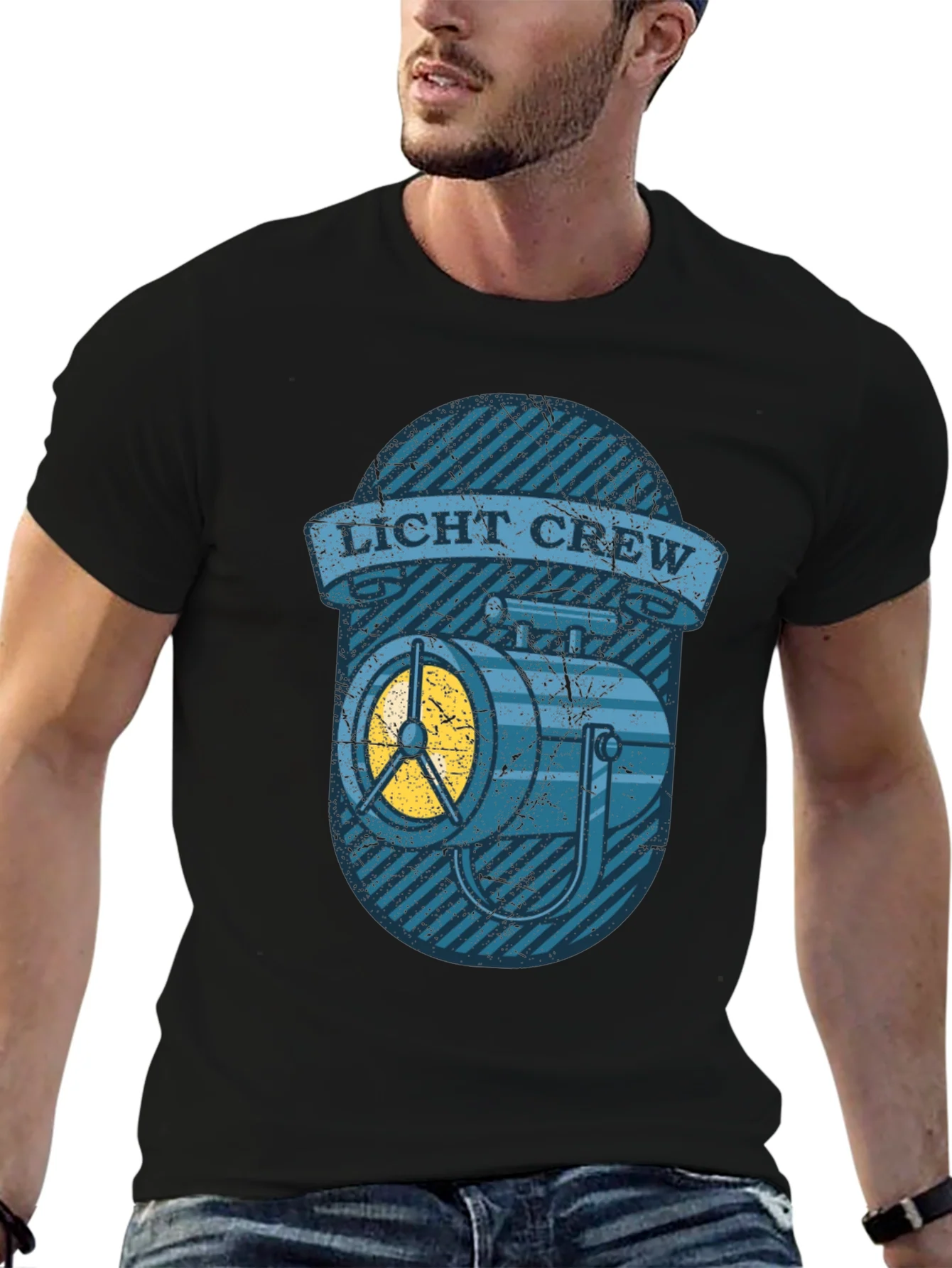 Licht Crew T-Shirt - Vintage Spotlight Design