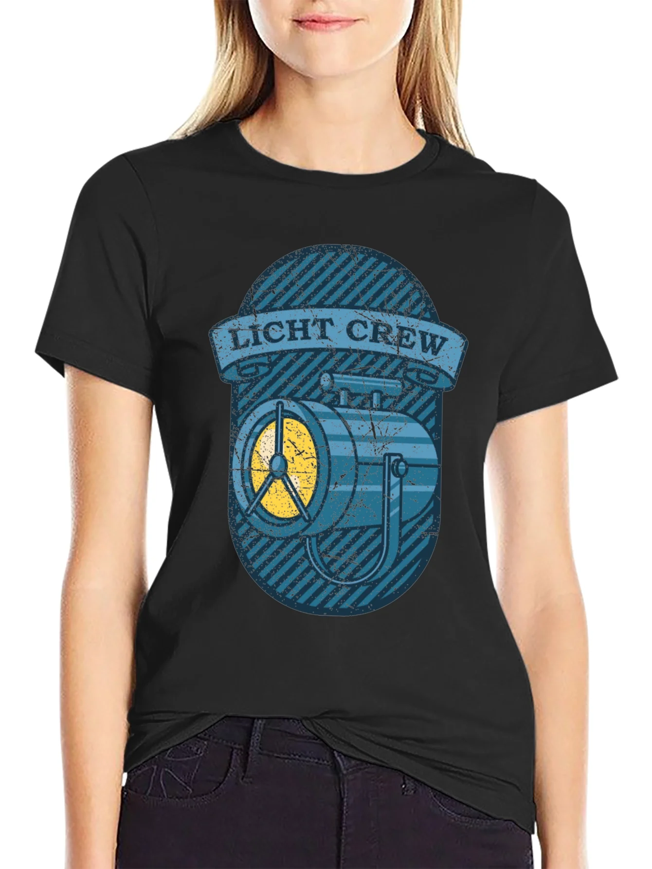 Licht Crew T-Shirt - Vintage Spotlight Design