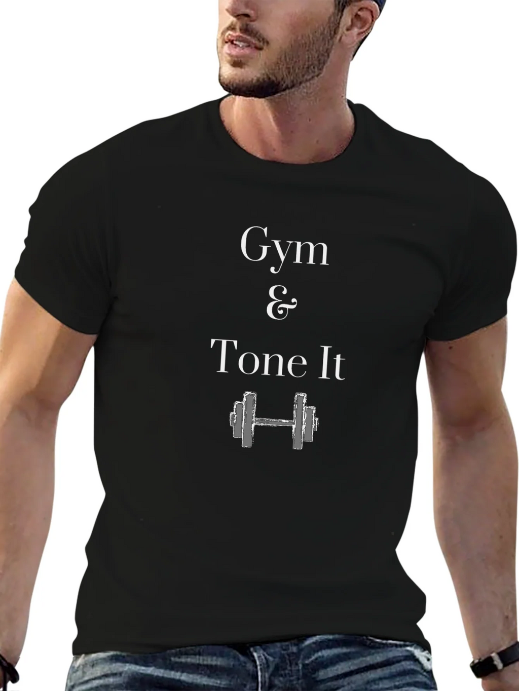 Gym & Tone It Black Graphic T-Shirt