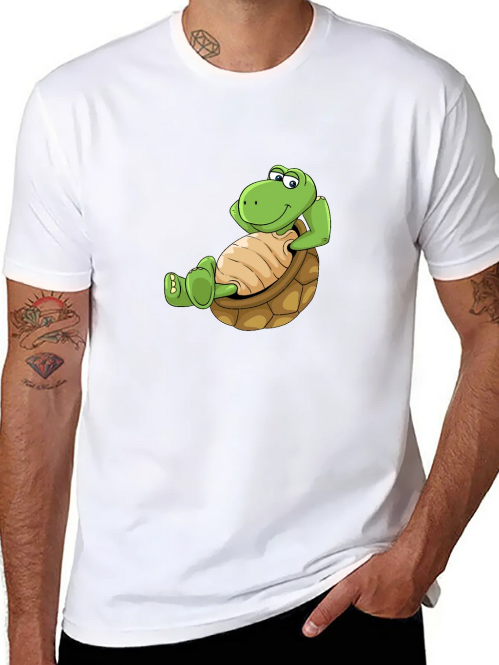 Relaxing Turtle Graphic Tee - Black