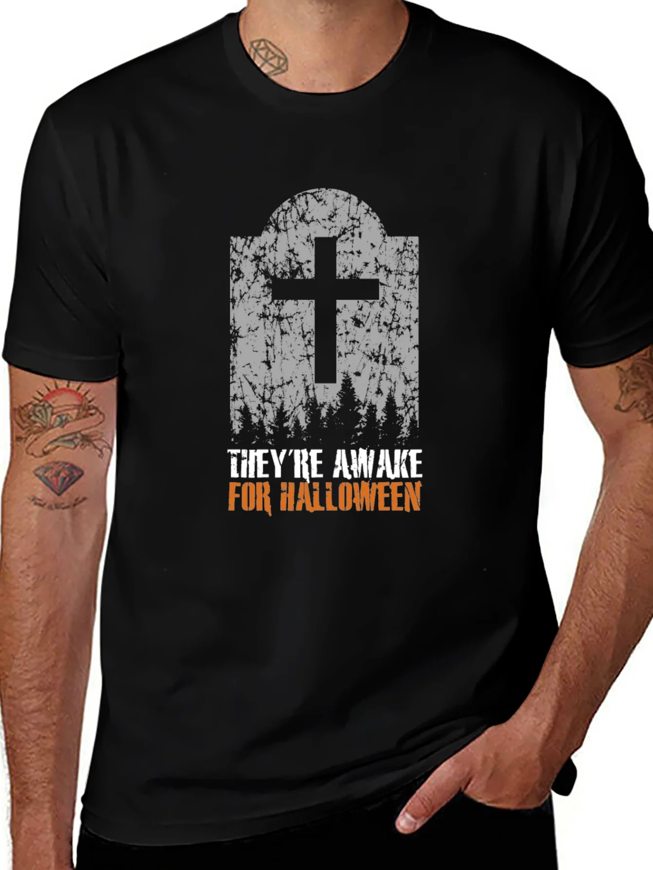 Halloween Tombstone T-Shirt - Theyre Awake!