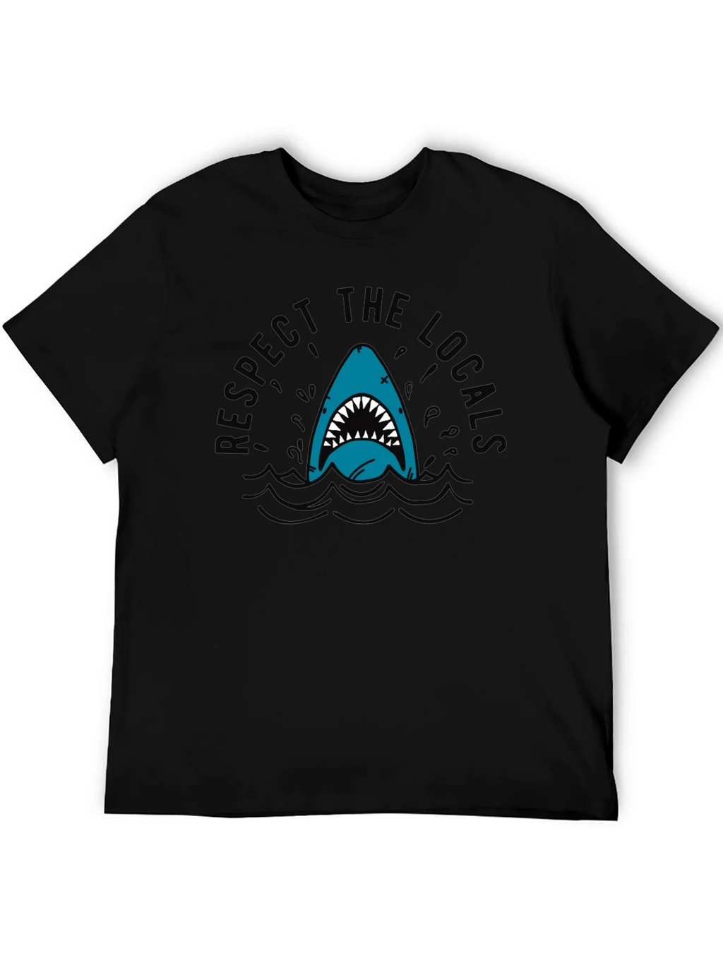 Respect the Locals Shark T-Shirt - Black