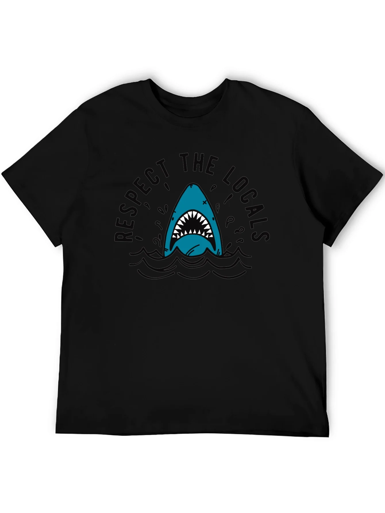 Respect the Locals Shark T-Shirt - Black