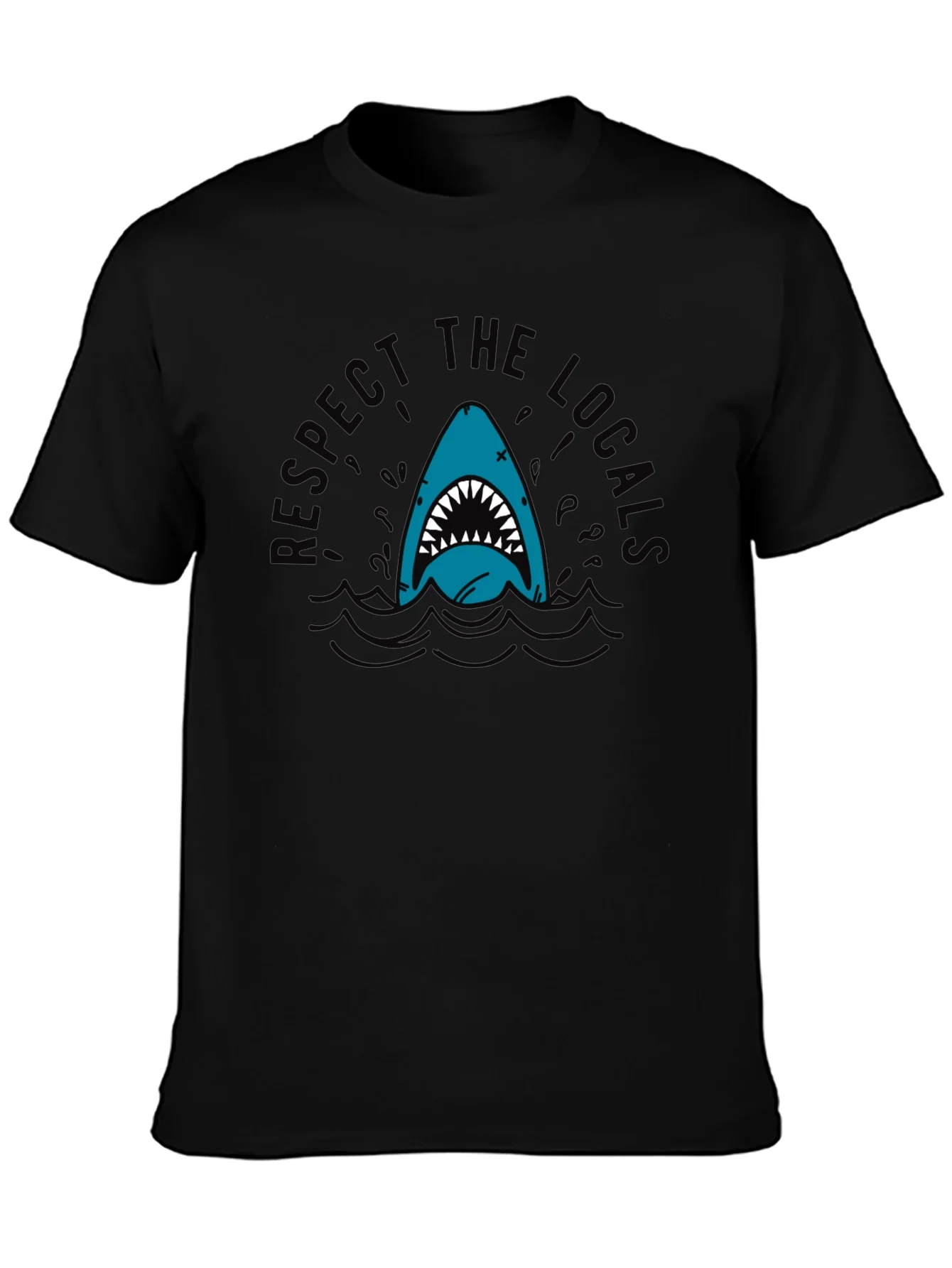Respect the Locals Shark T-Shirt - Black