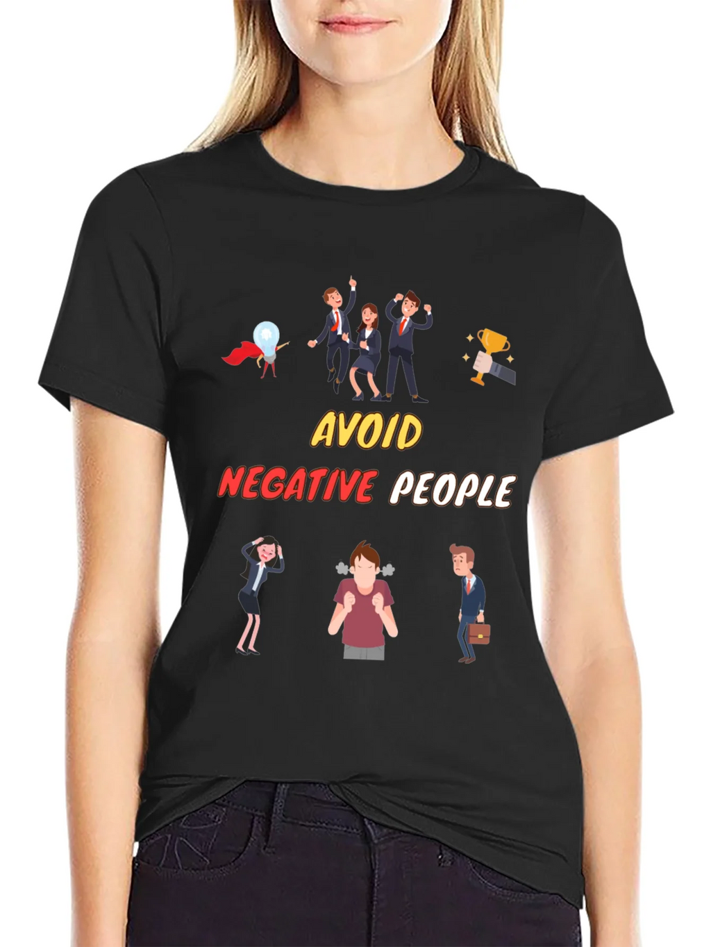 Avoid Negative People T-Shirt Funny Graphic Tee