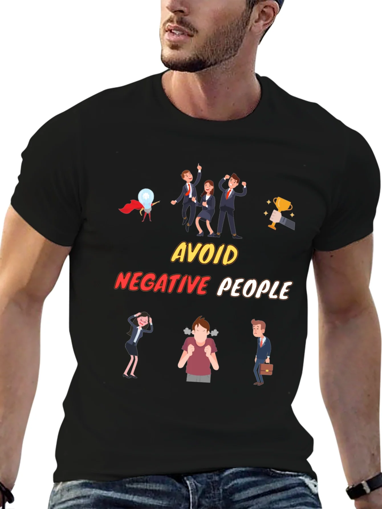 Avoid Negative People T-Shirt Funny Graphic Tee