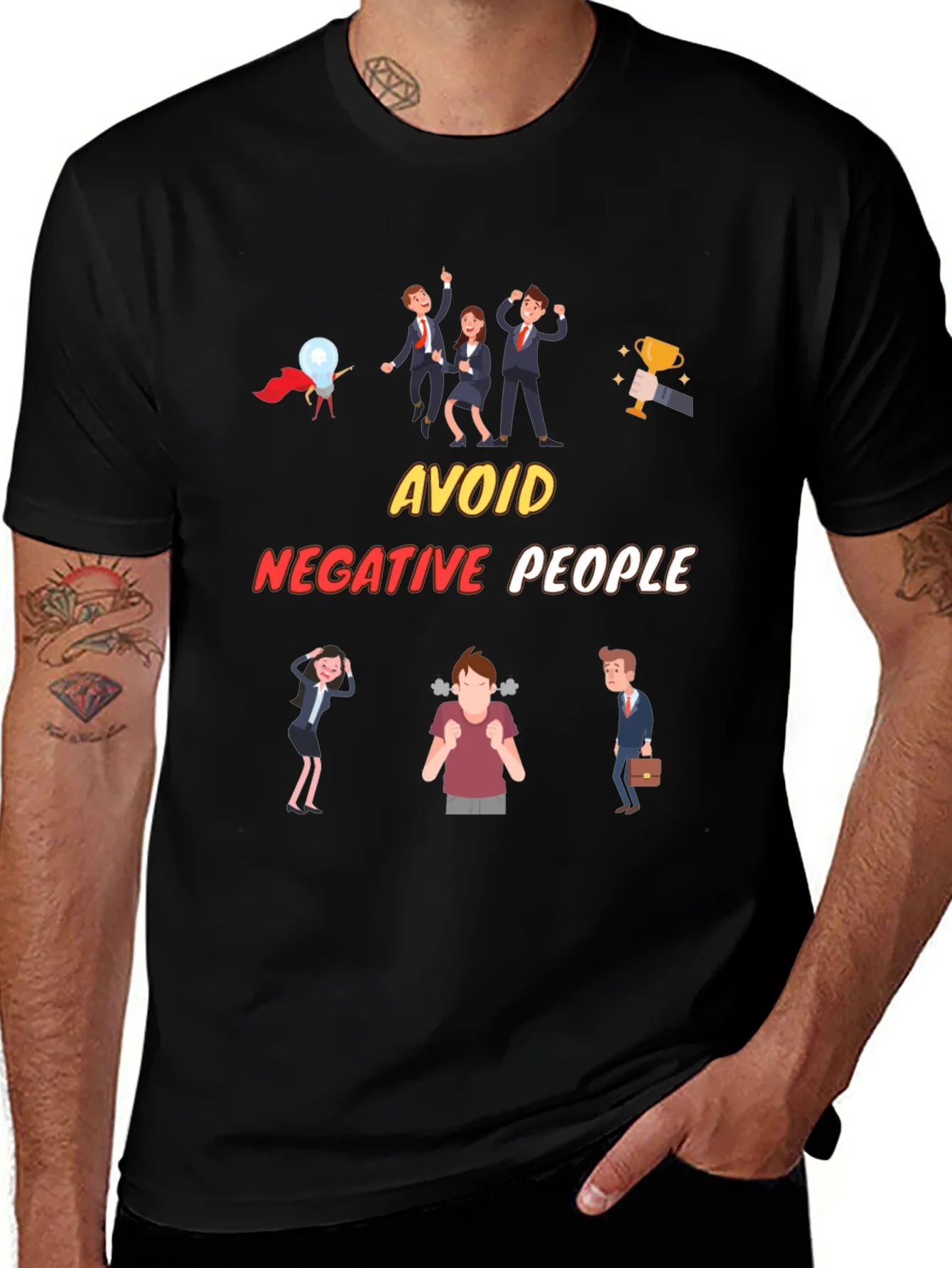 Avoid Negative People T-Shirt Funny Graphic Tee