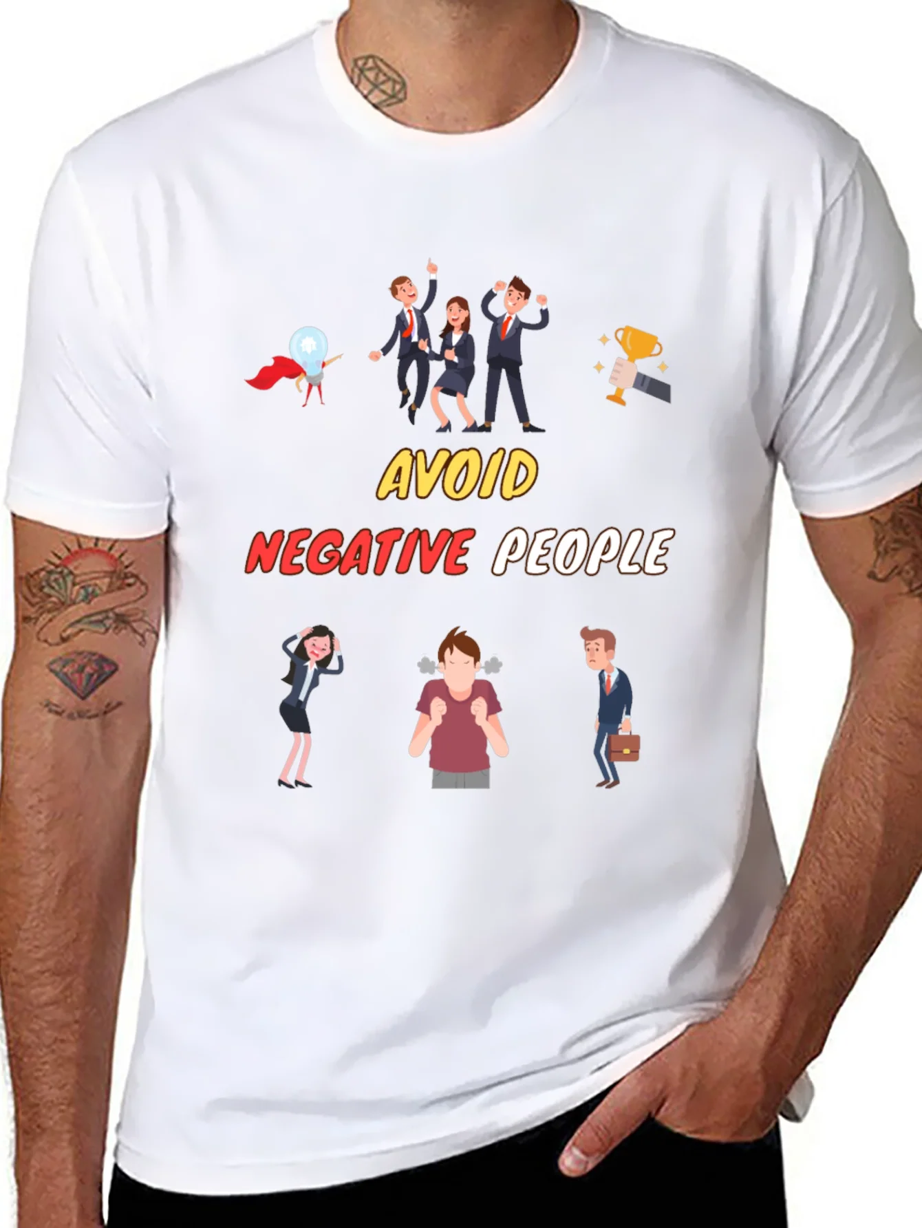 Avoid Negative People T-Shirt Funny Graphic Tee