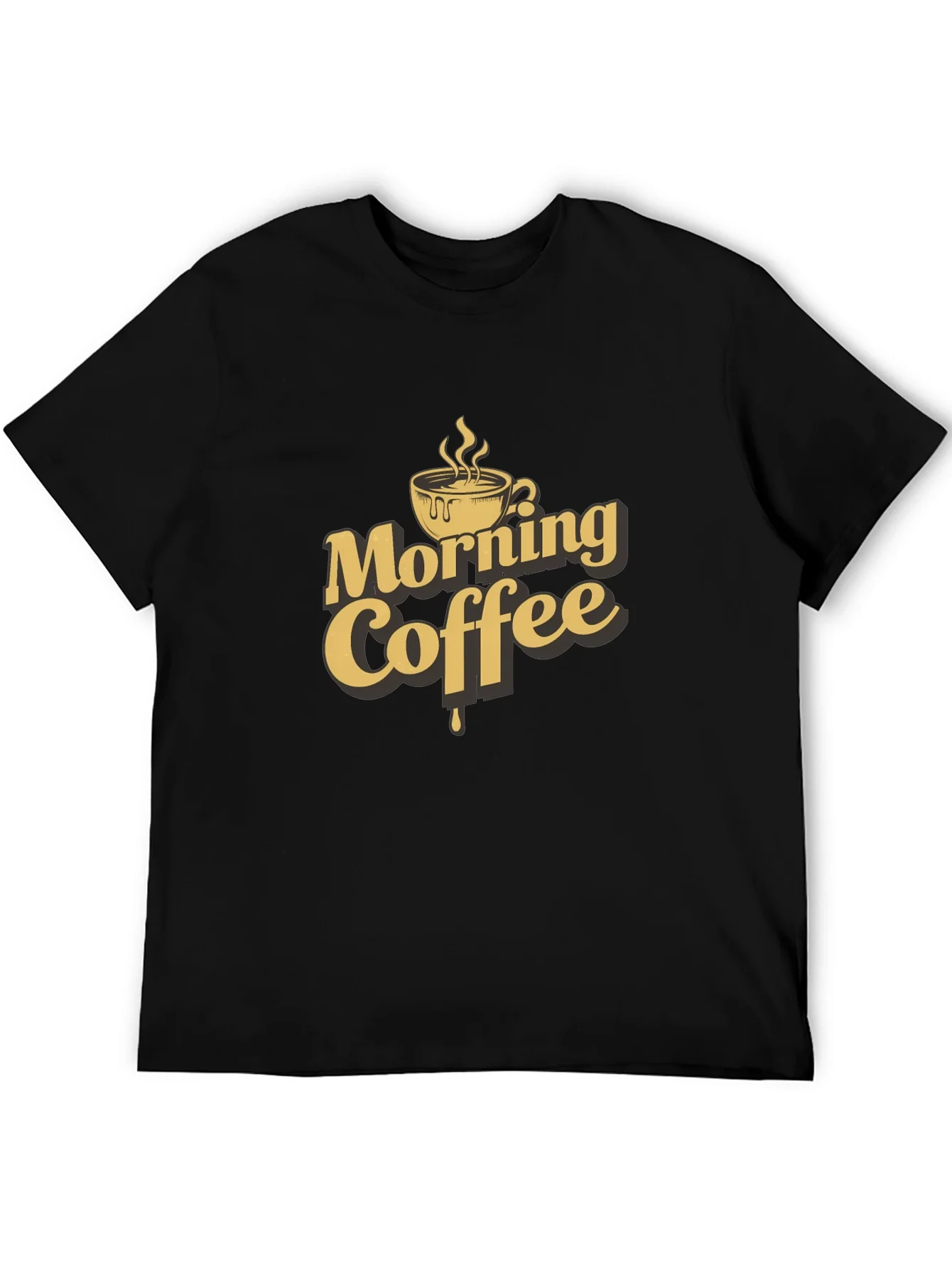 Morning Coffee Graphic T-Shirt - Black