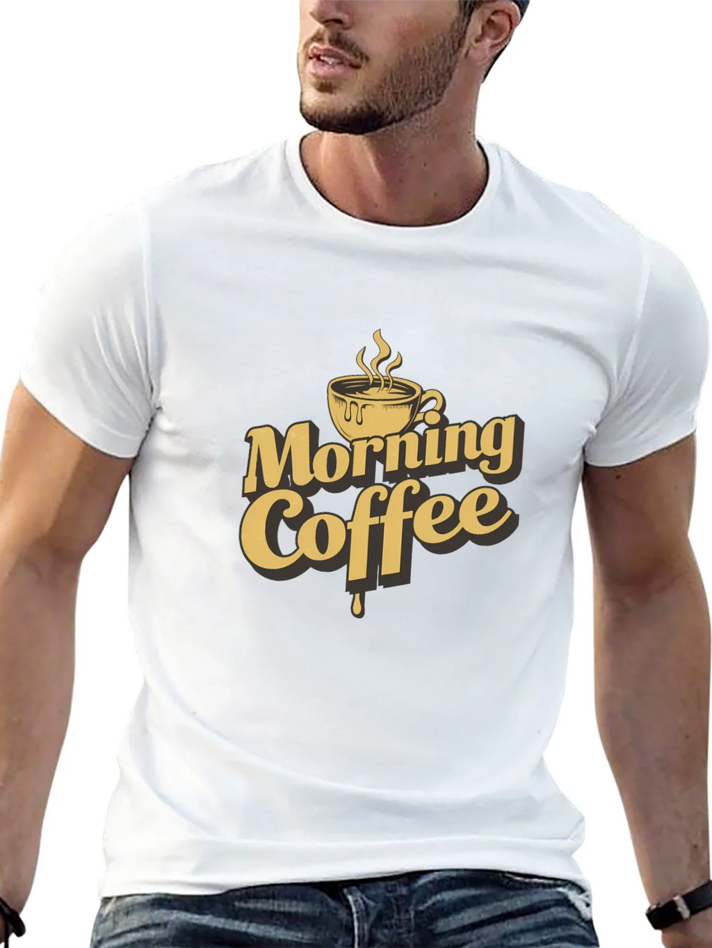 Morning Coffee Graphic T-Shirt - Black