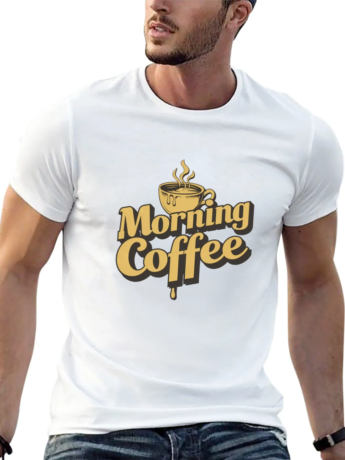 Morning Coffee Graphic T-Shirt - Black