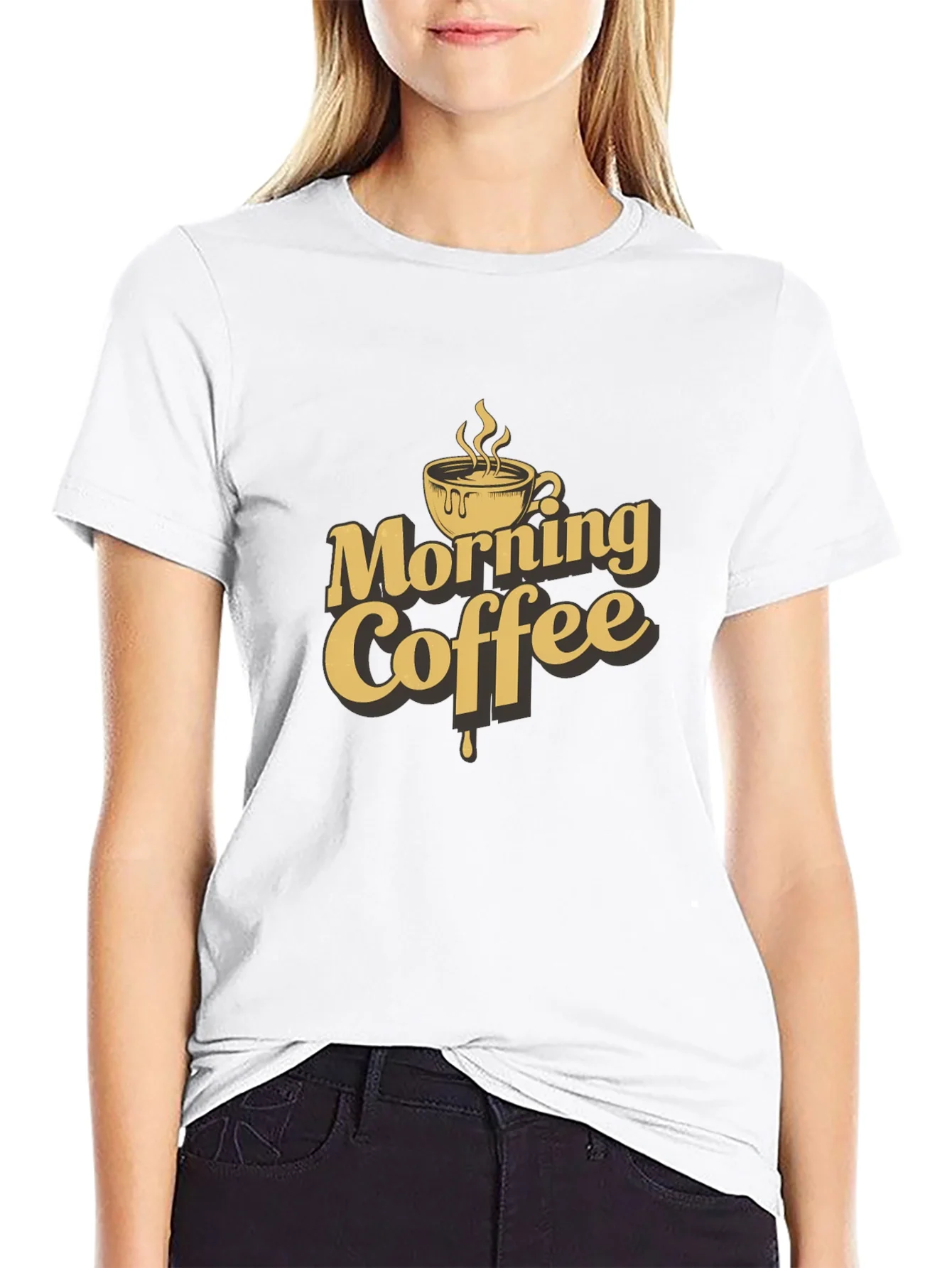 Morning Coffee Graphic T-Shirt - Black