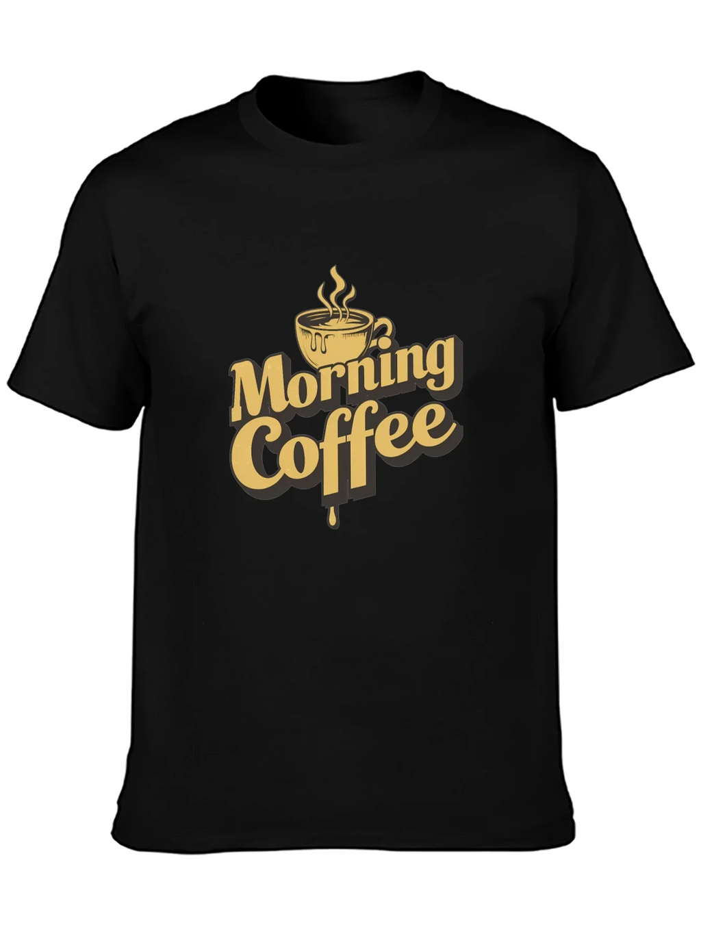 Morning Coffee Graphic T-Shirt - Black