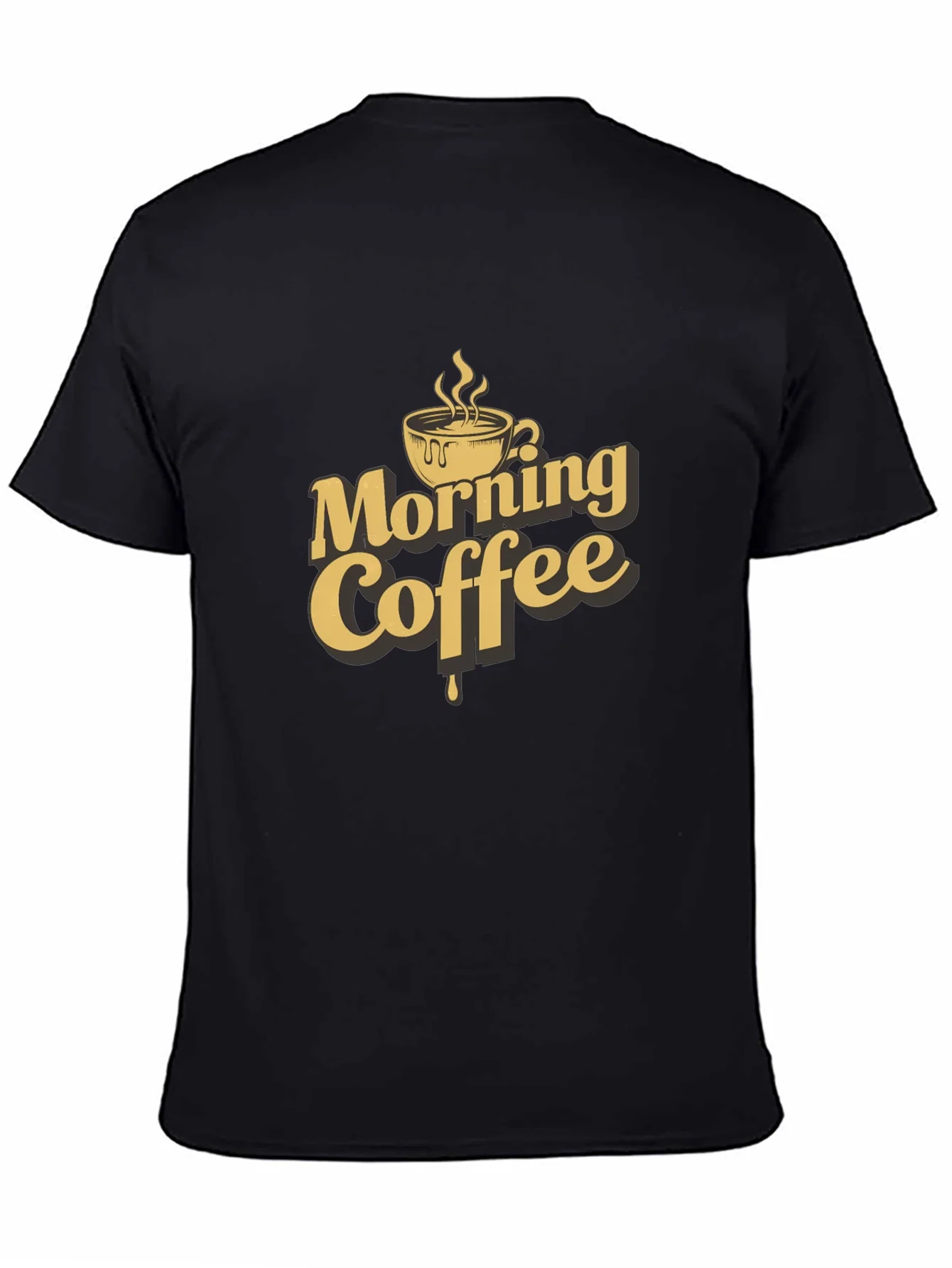 Morning Coffee Graphic T-Shirt - Black