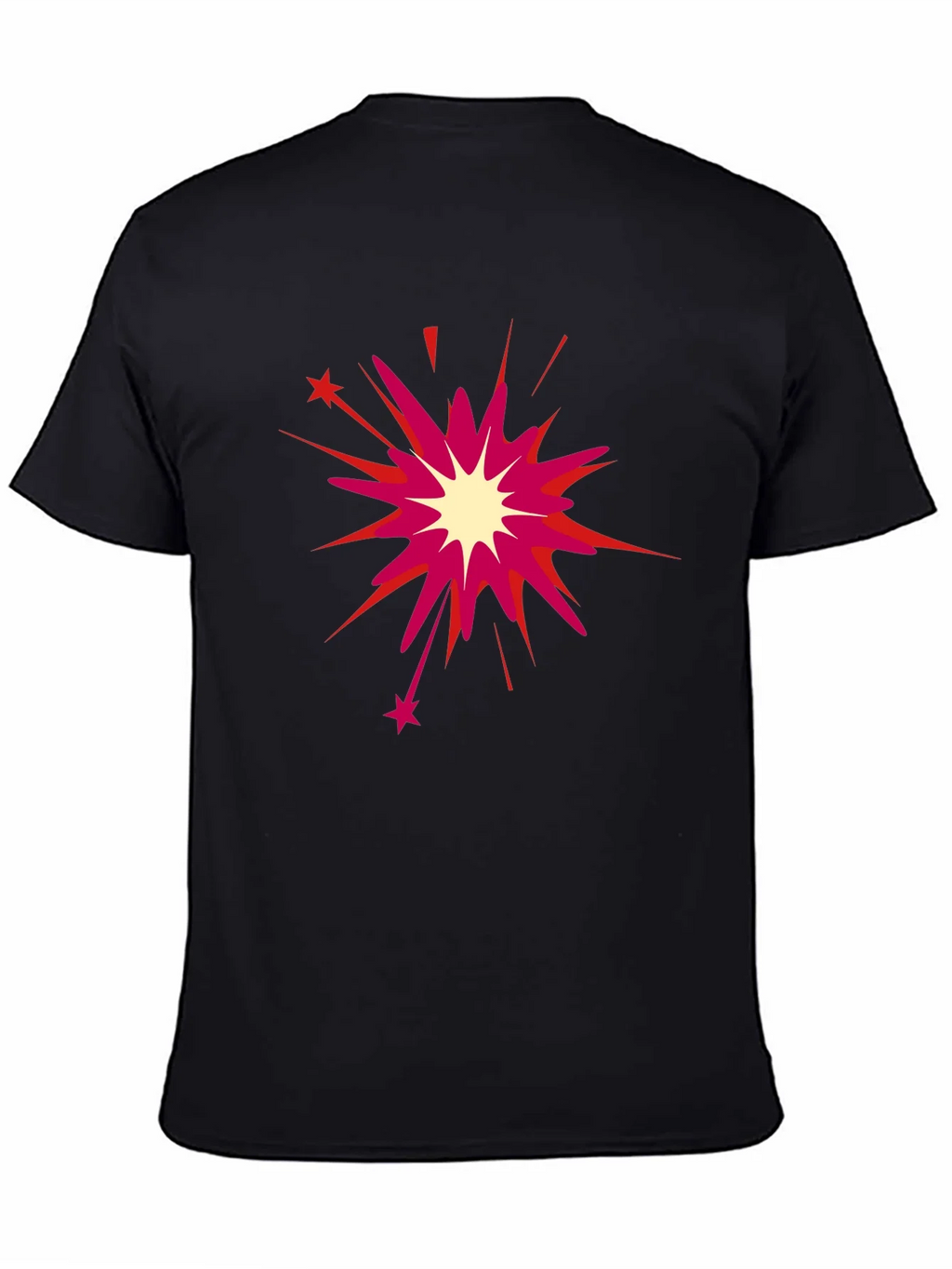 Black T-Shirt with Burst Design