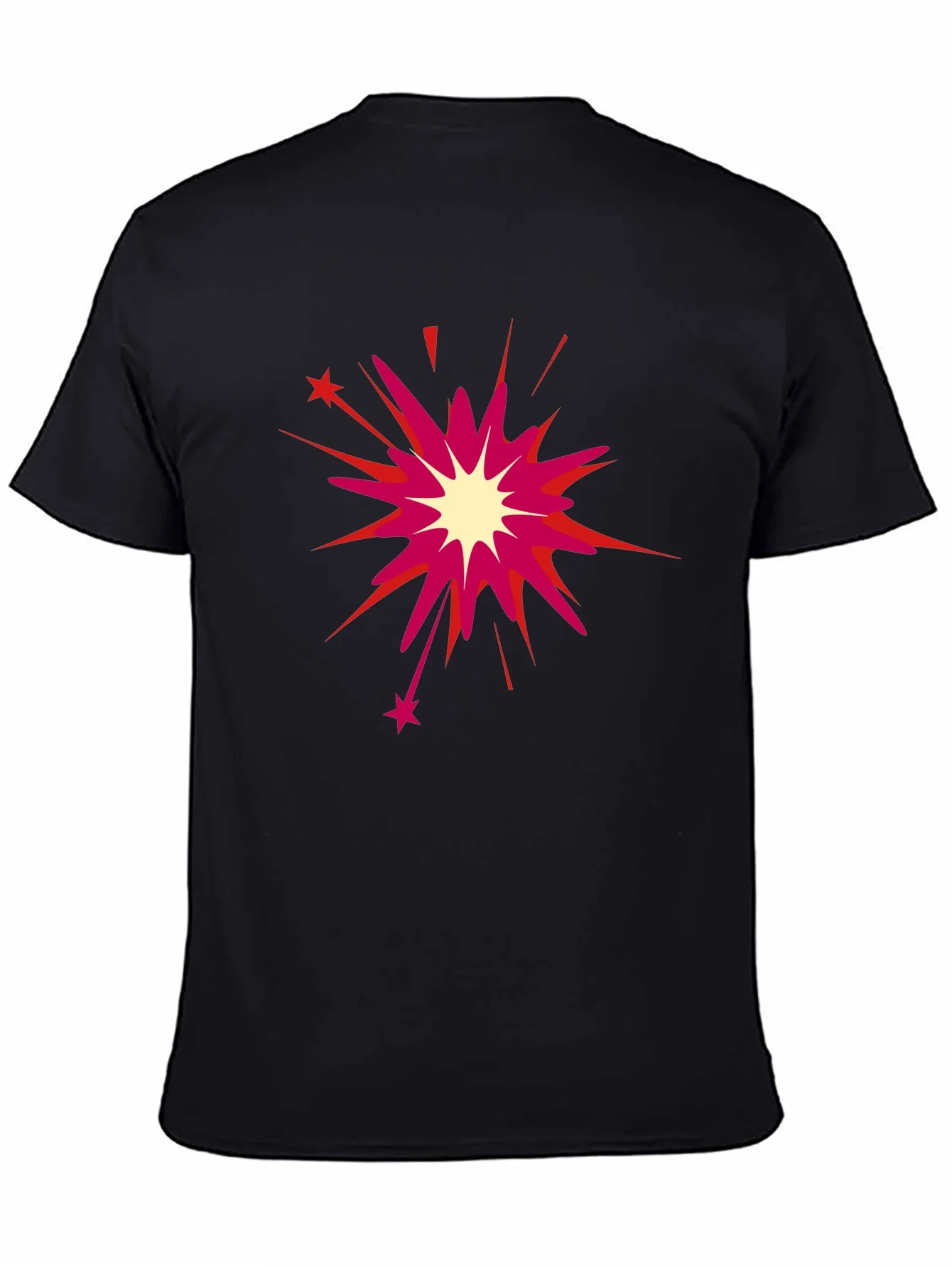 Black T-Shirt with Burst Design