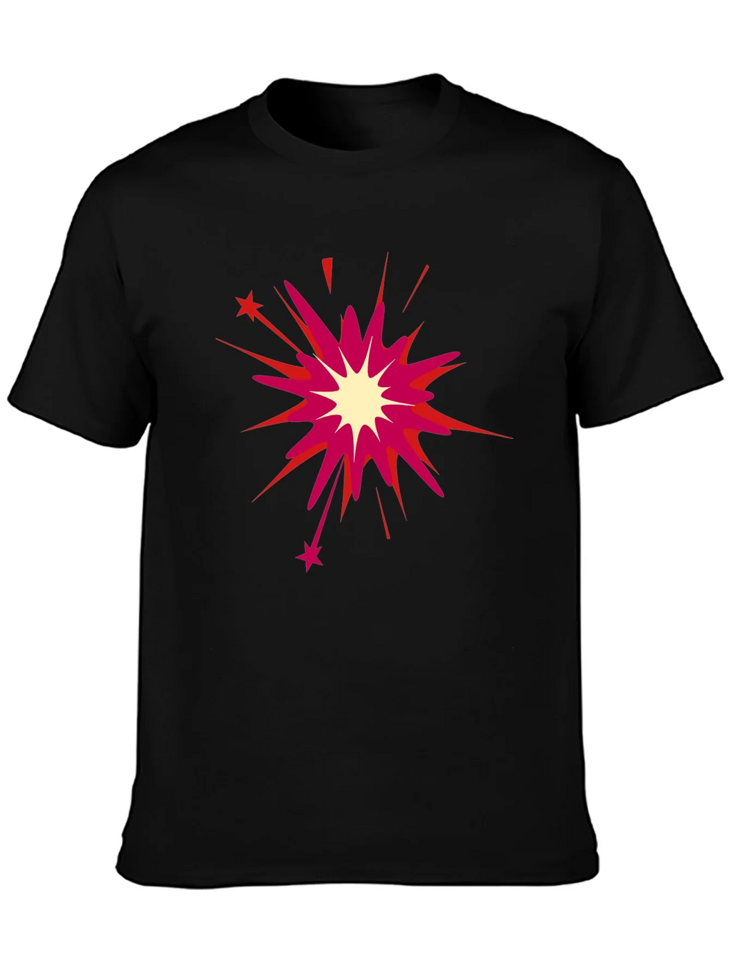 Black T-Shirt with Burst Design