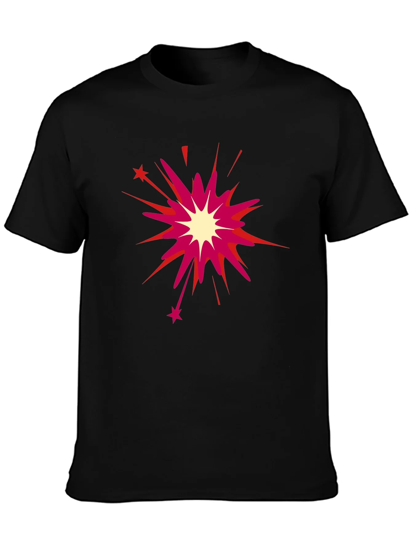 Black T-Shirt with Burst Design