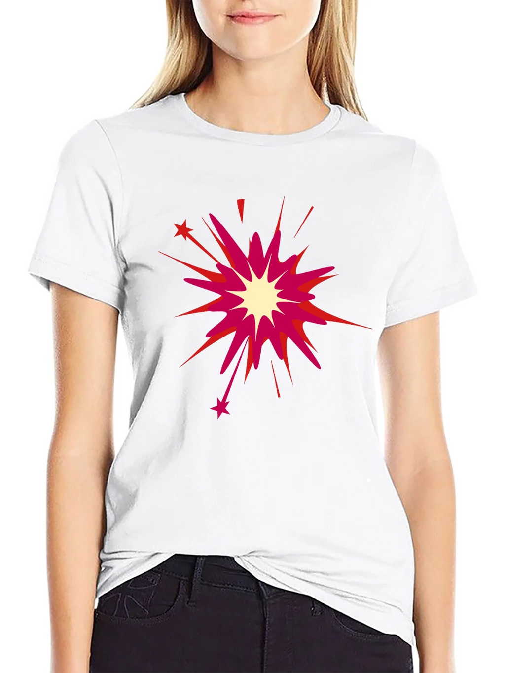 Black T-Shirt with Burst Design