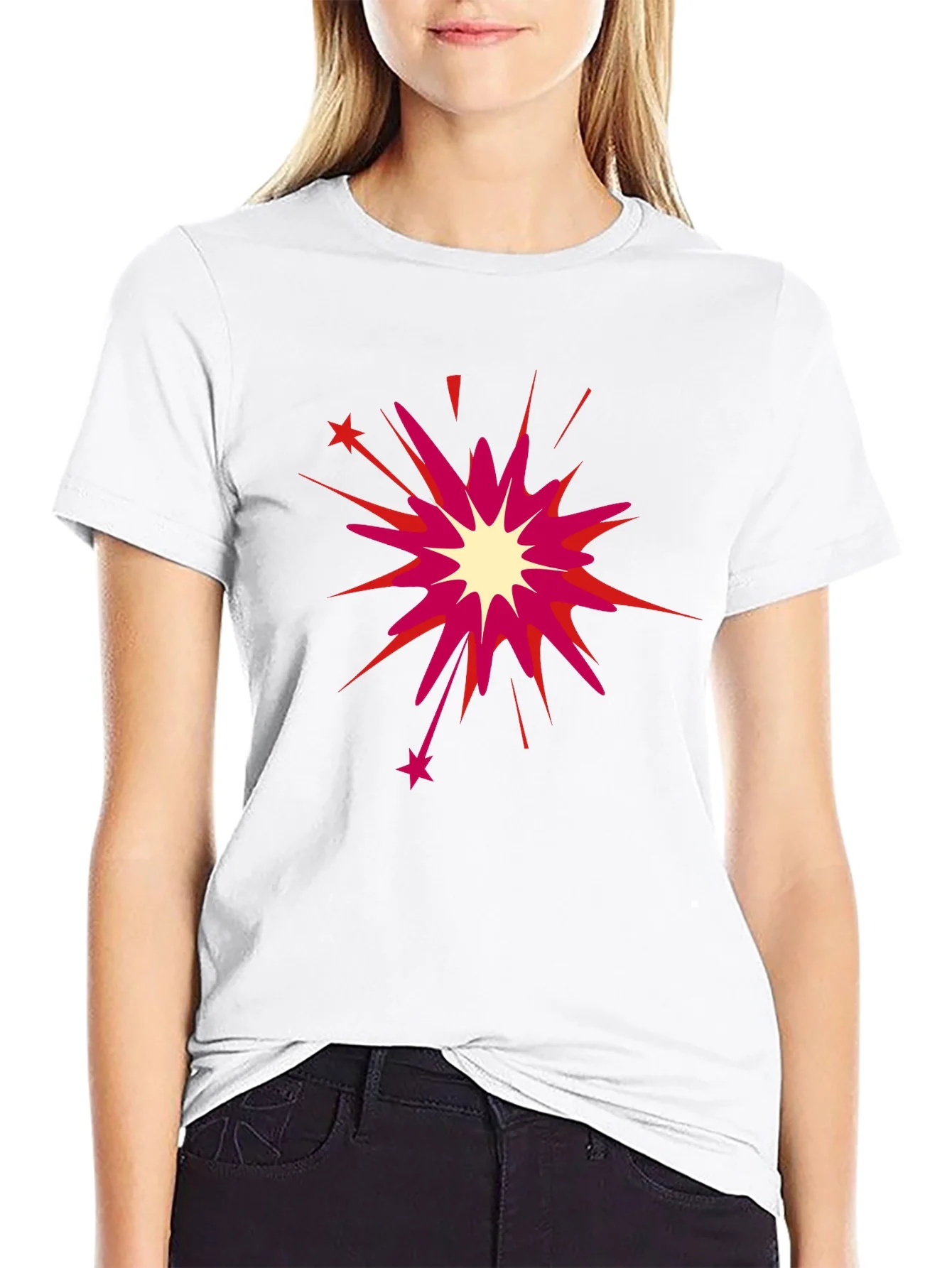 Black T-Shirt with Burst Design