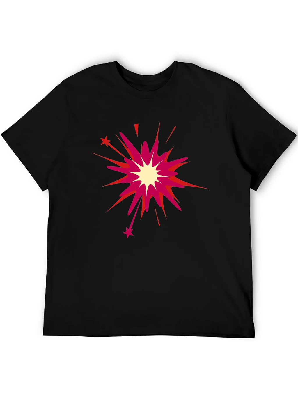 Black T-Shirt with Burst Design