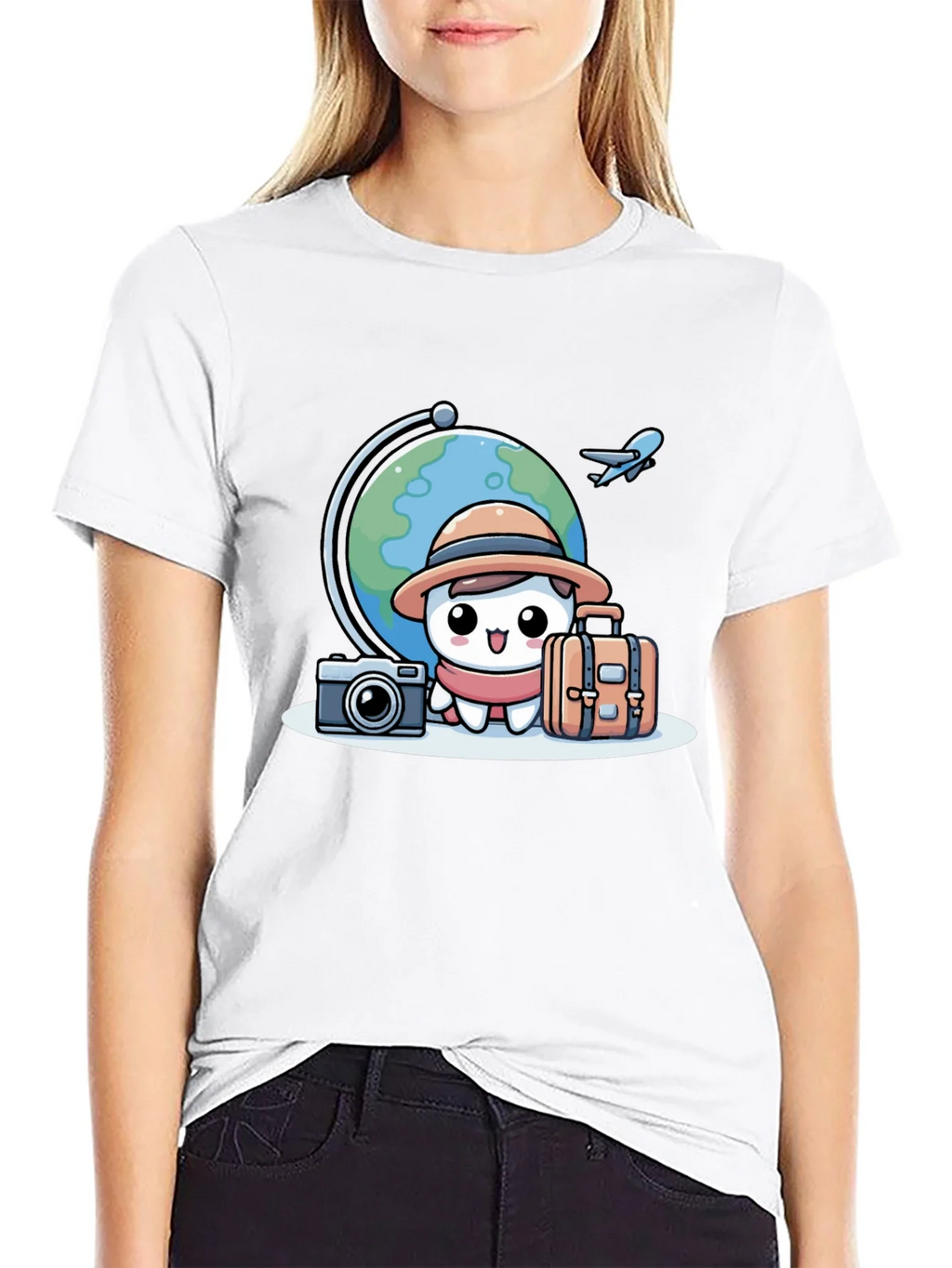 Cartoon Traveler T-Shirt - Globe Trotter Style