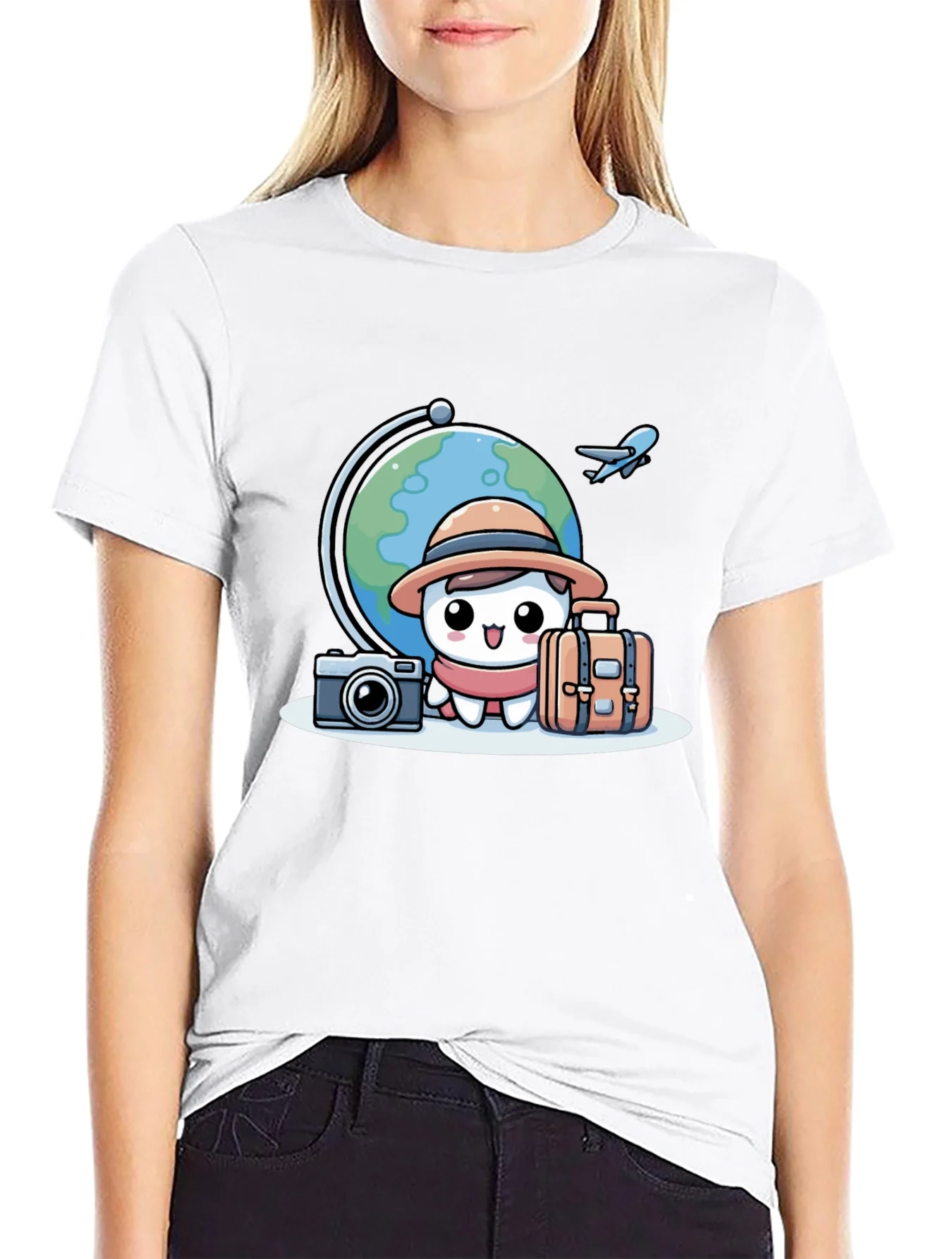 Cartoon Traveler T-Shirt - Globe Trotter Style