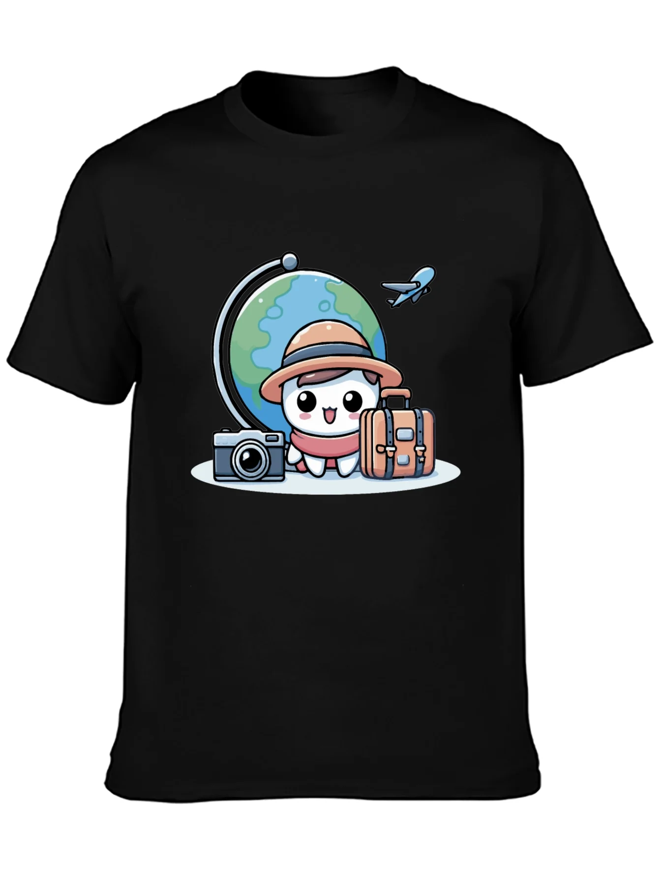 Cartoon Traveler T-Shirt - Globe Trotter Style