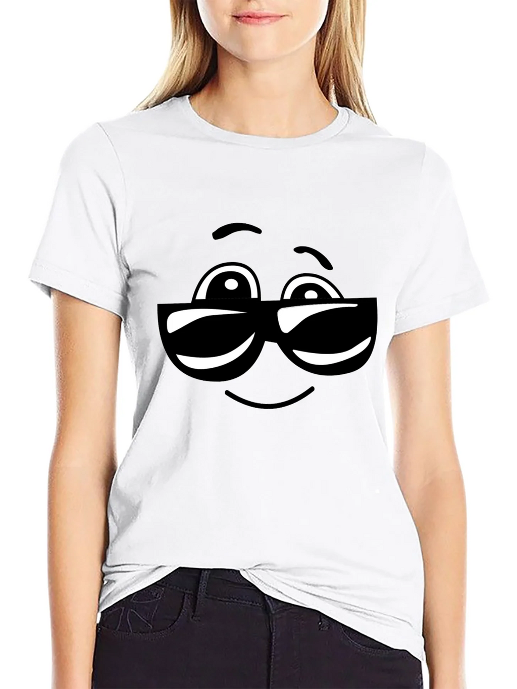 Cool Emoji Face Black T-Shirt