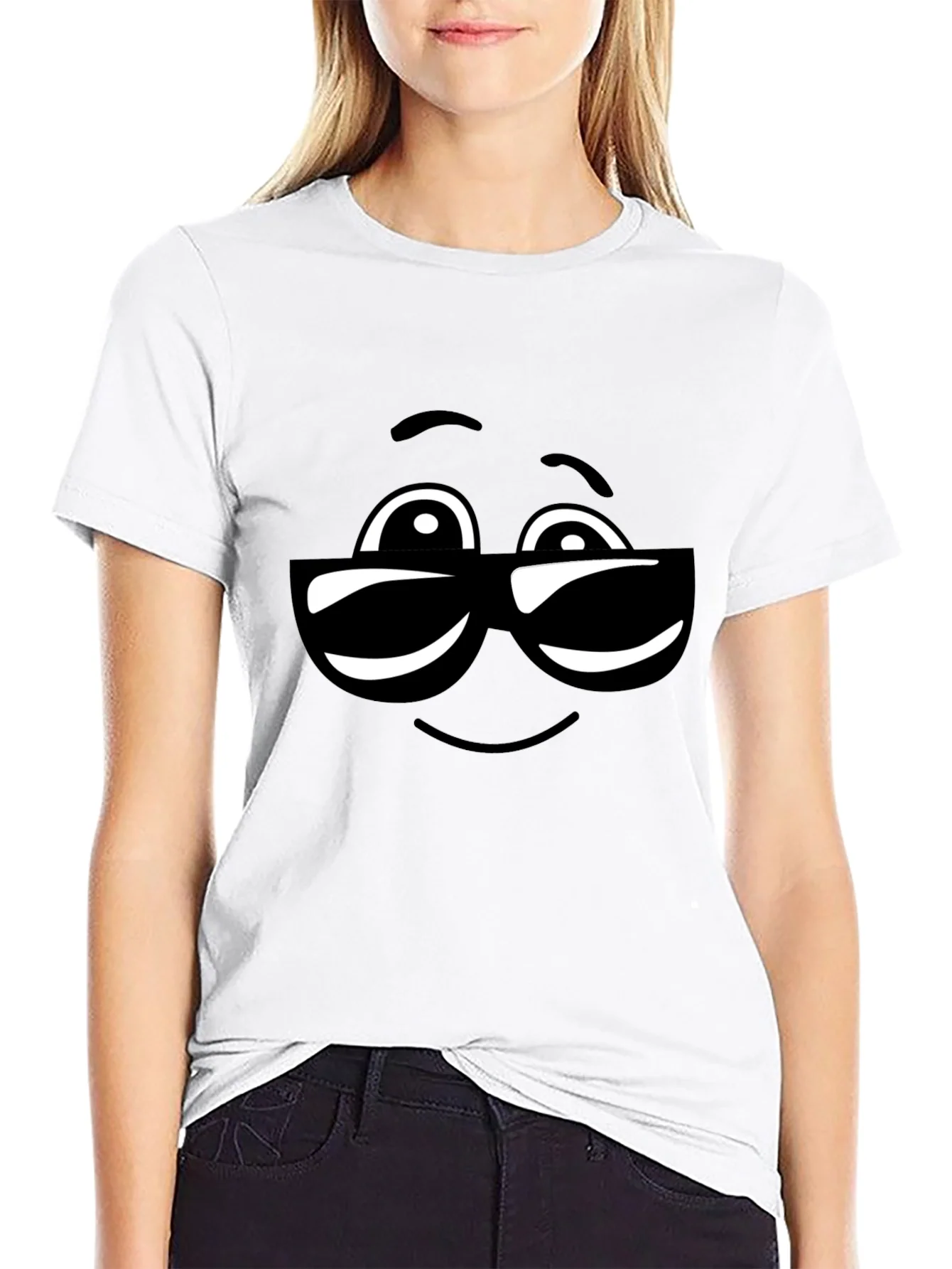 Cool Emoji Face Black T-Shirt