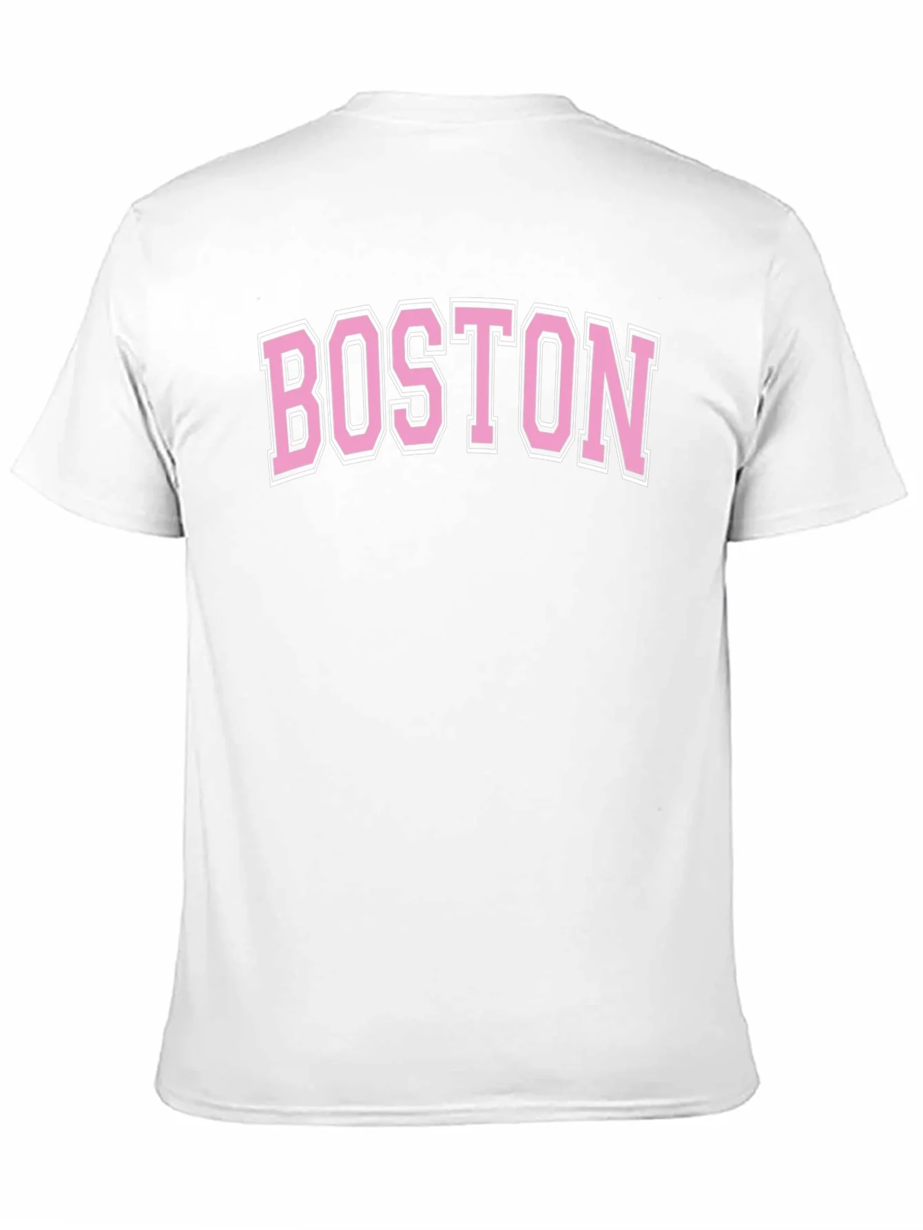 Boston Pink Letter Graphic Black T-Shirt