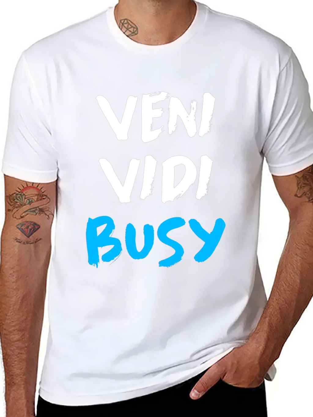 Veni Vidi Busy Graphic Tee - Black Casual T-Shirt