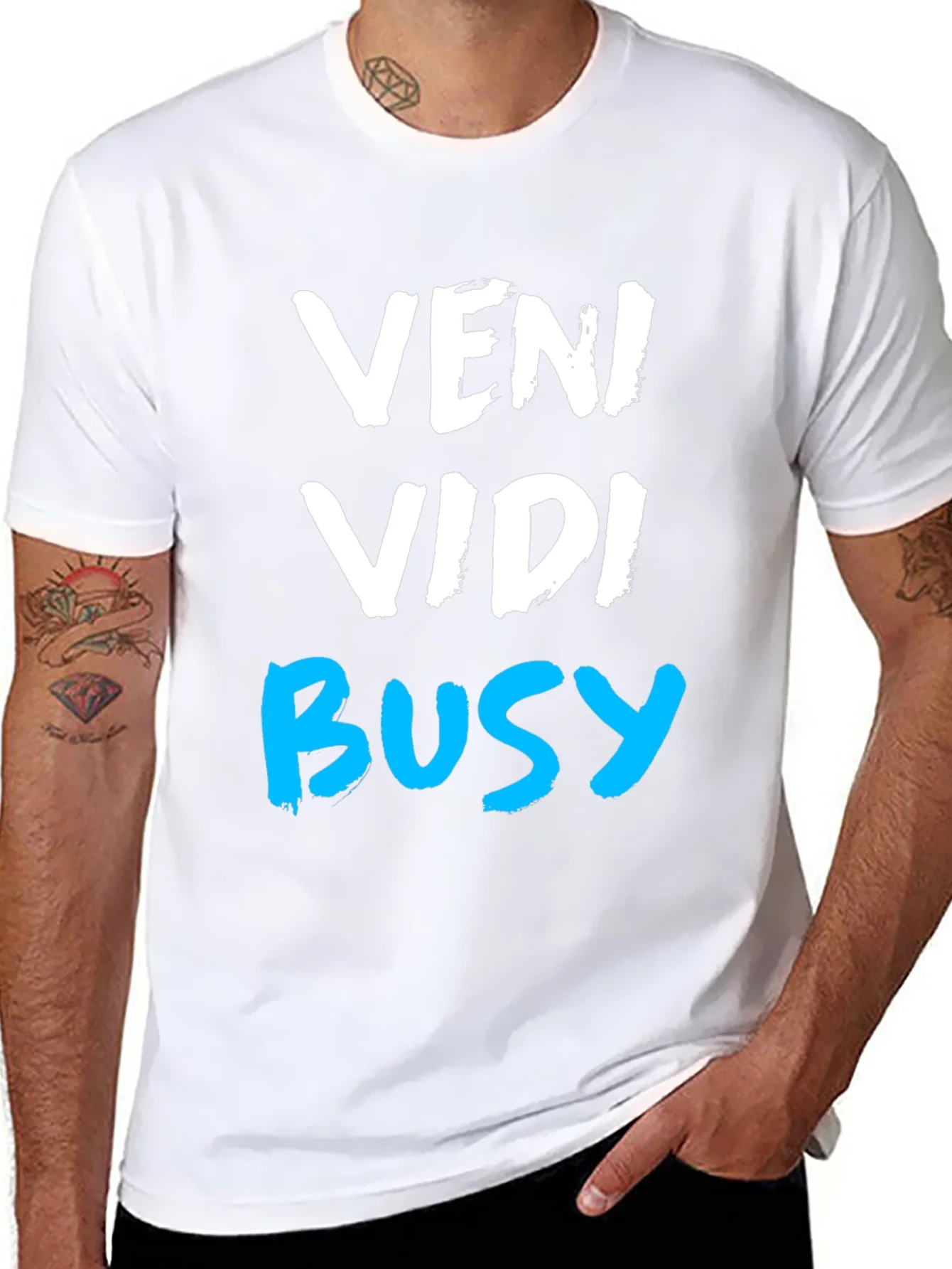 Veni Vidi Busy Graphic Tee - Black Casual T-Shirt
