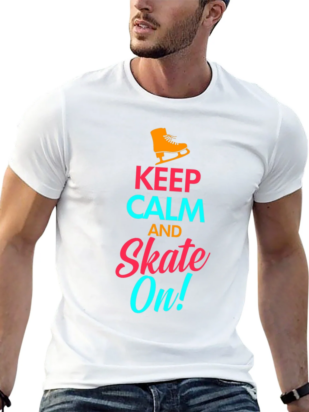 Keep Calm and Skate On! - Novelty T-Shirt