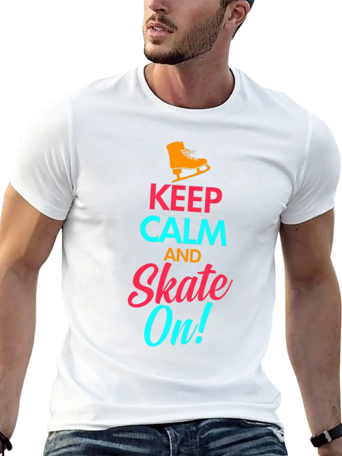 Keep Calm and Skate On! - Novelty T-Shirt