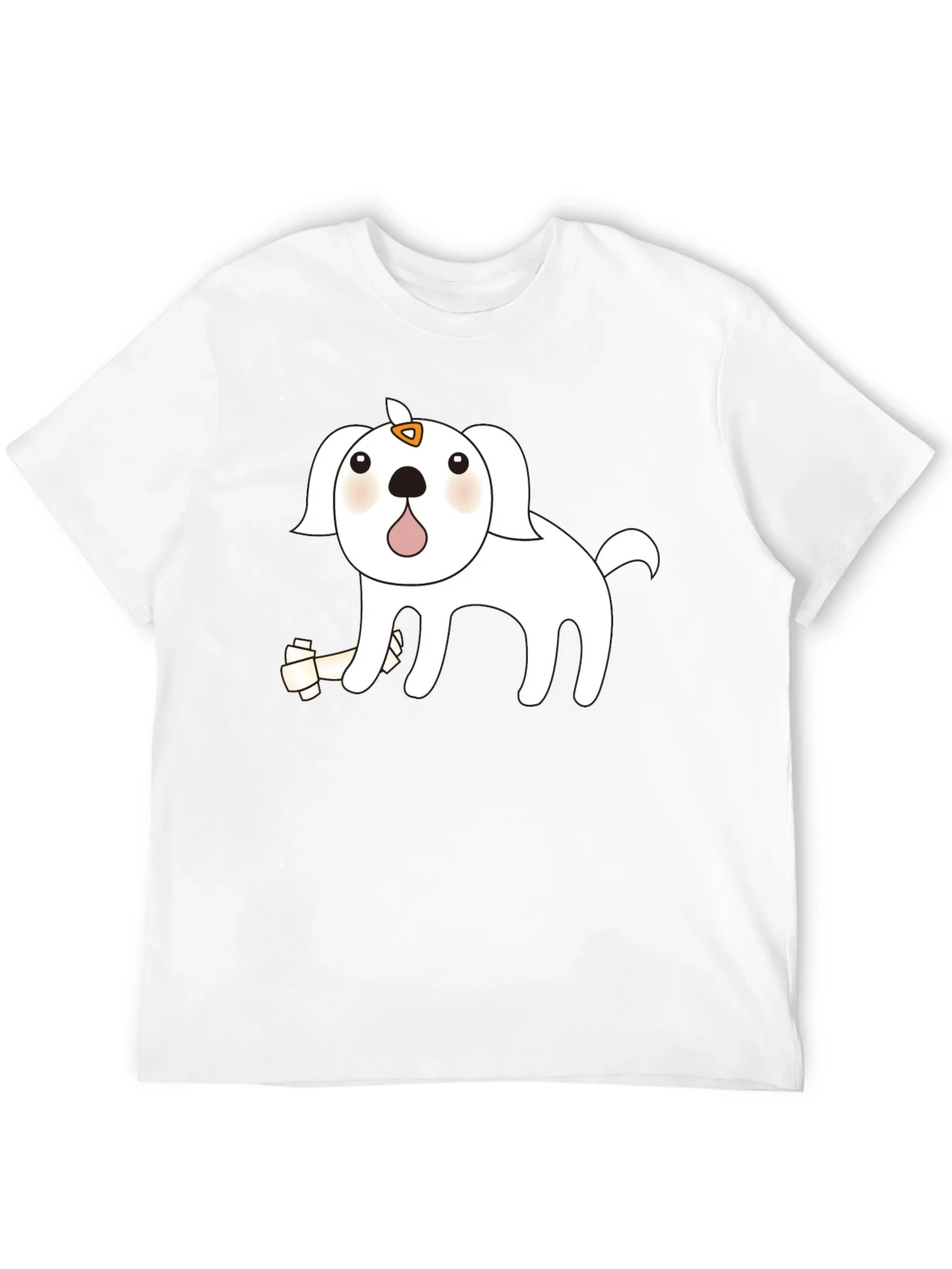 Cute Cartoon Dog Black T-Shirt