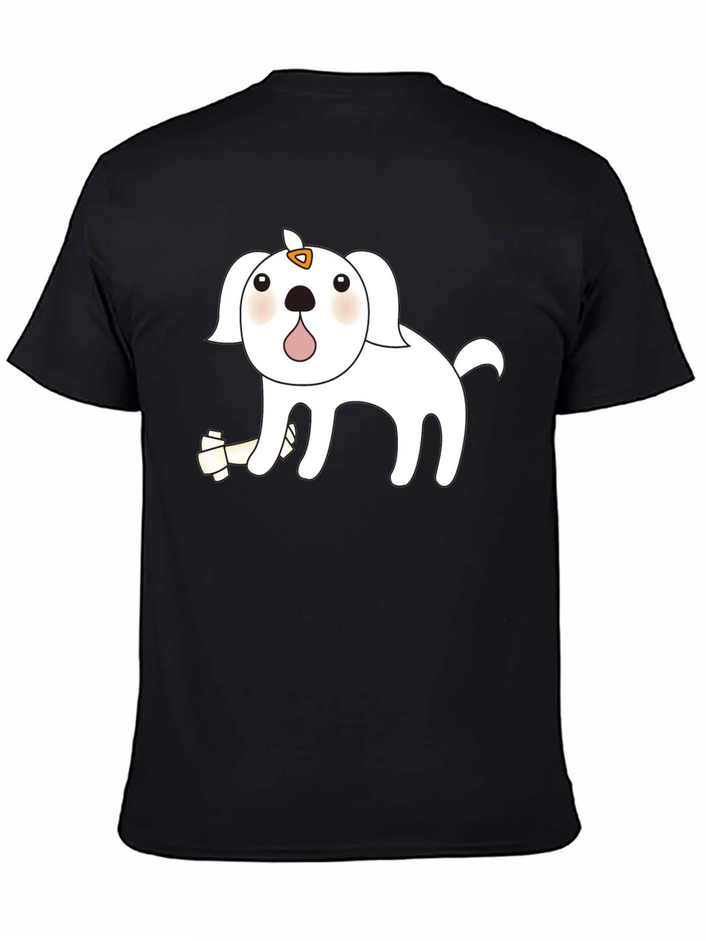 Cute Cartoon Dog Black T-Shirt