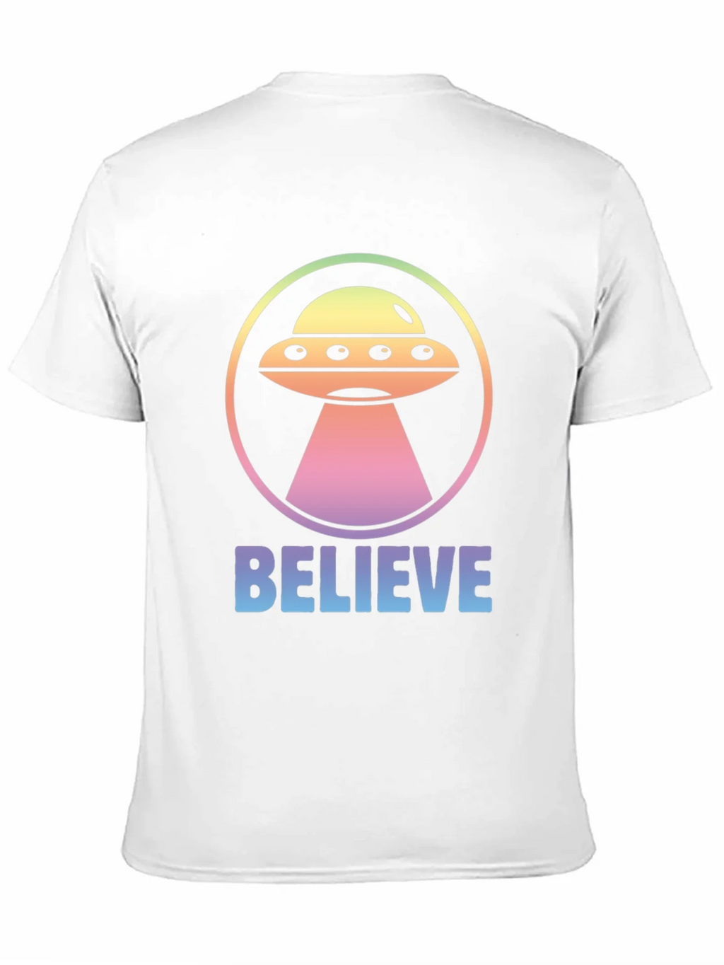 Believe Alien UFO Graphic T-Shirt - Black