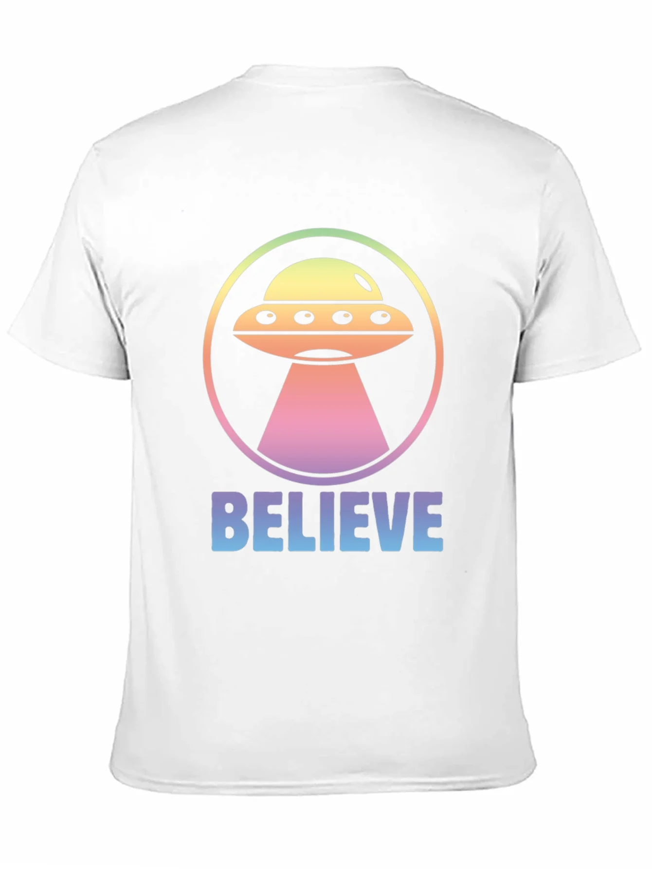 Believe Alien UFO Graphic T-Shirt - Black