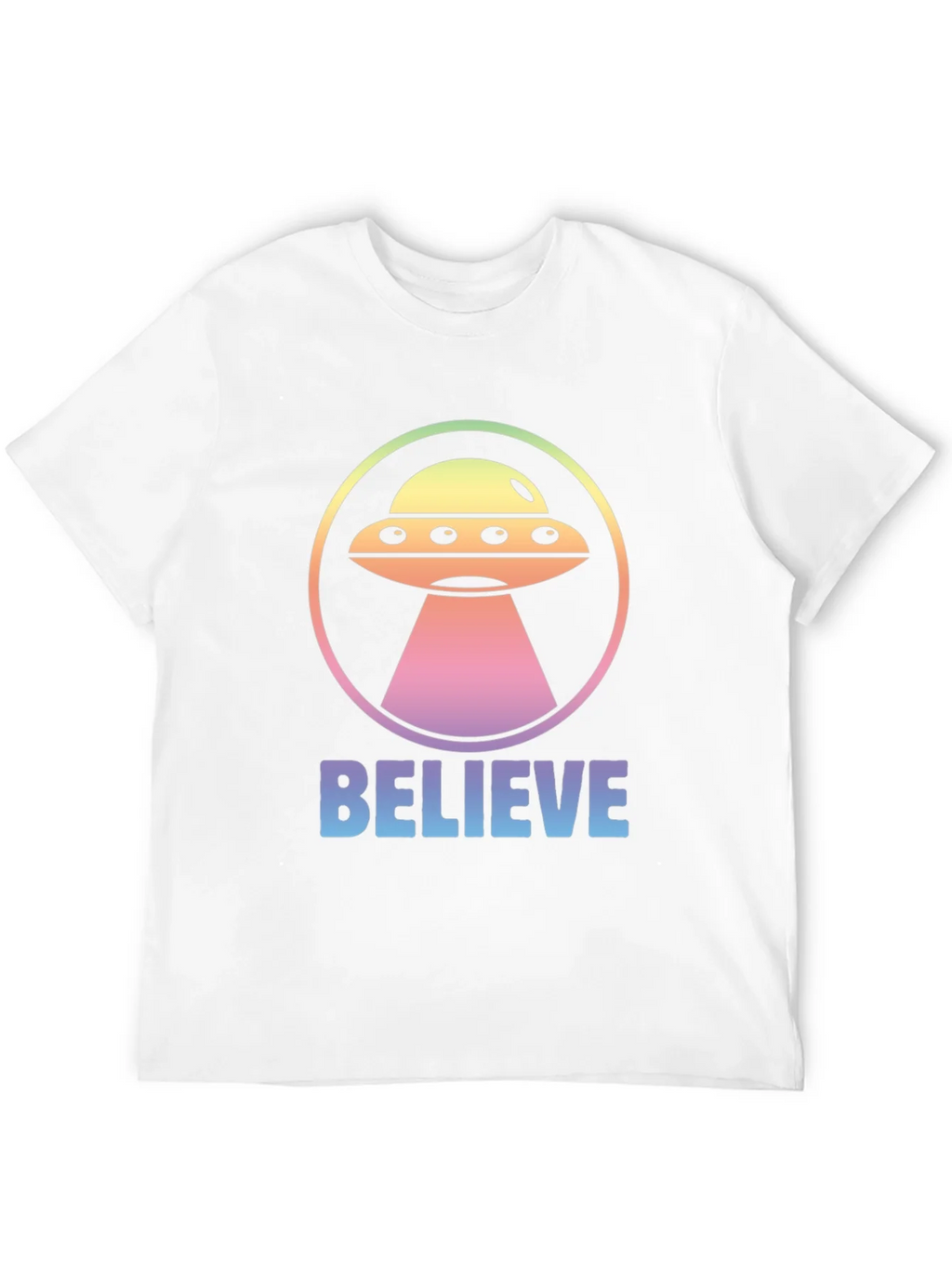 Believe Alien UFO Graphic T-Shirt - Black