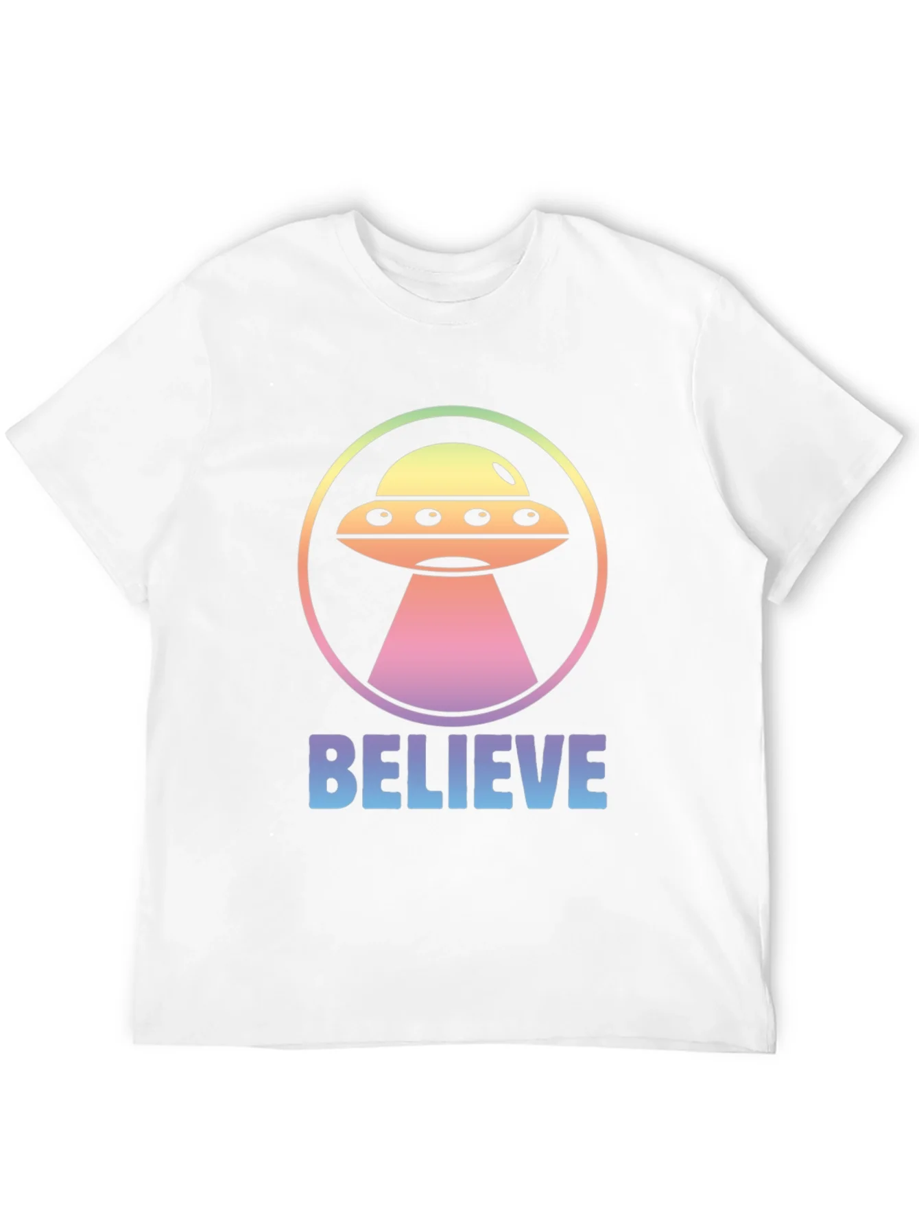 Believe Alien UFO Graphic T-Shirt - Black