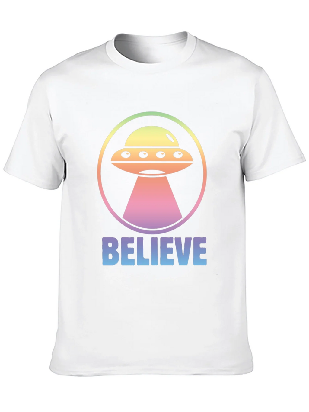 Believe Alien UFO Graphic T-Shirt - Black