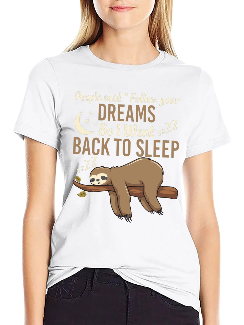 Funny Sloth Follow Your Dreams Graphic Tee