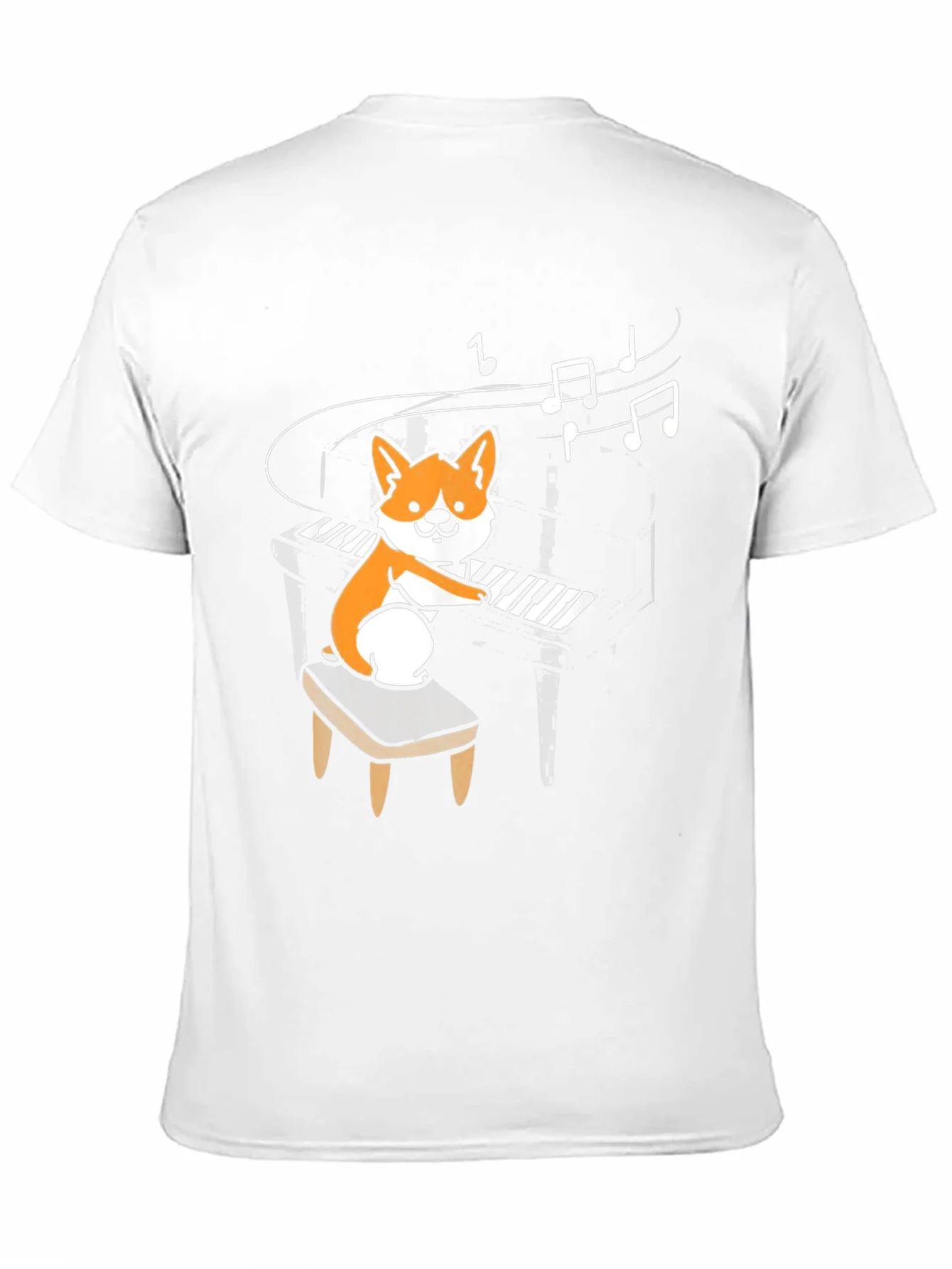 Corgi Pianist Graphic Tee - Music Lover T-Shirt