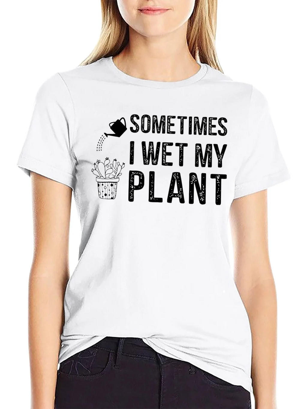 Sometimes I Wet My Plant Humor T-Shirt